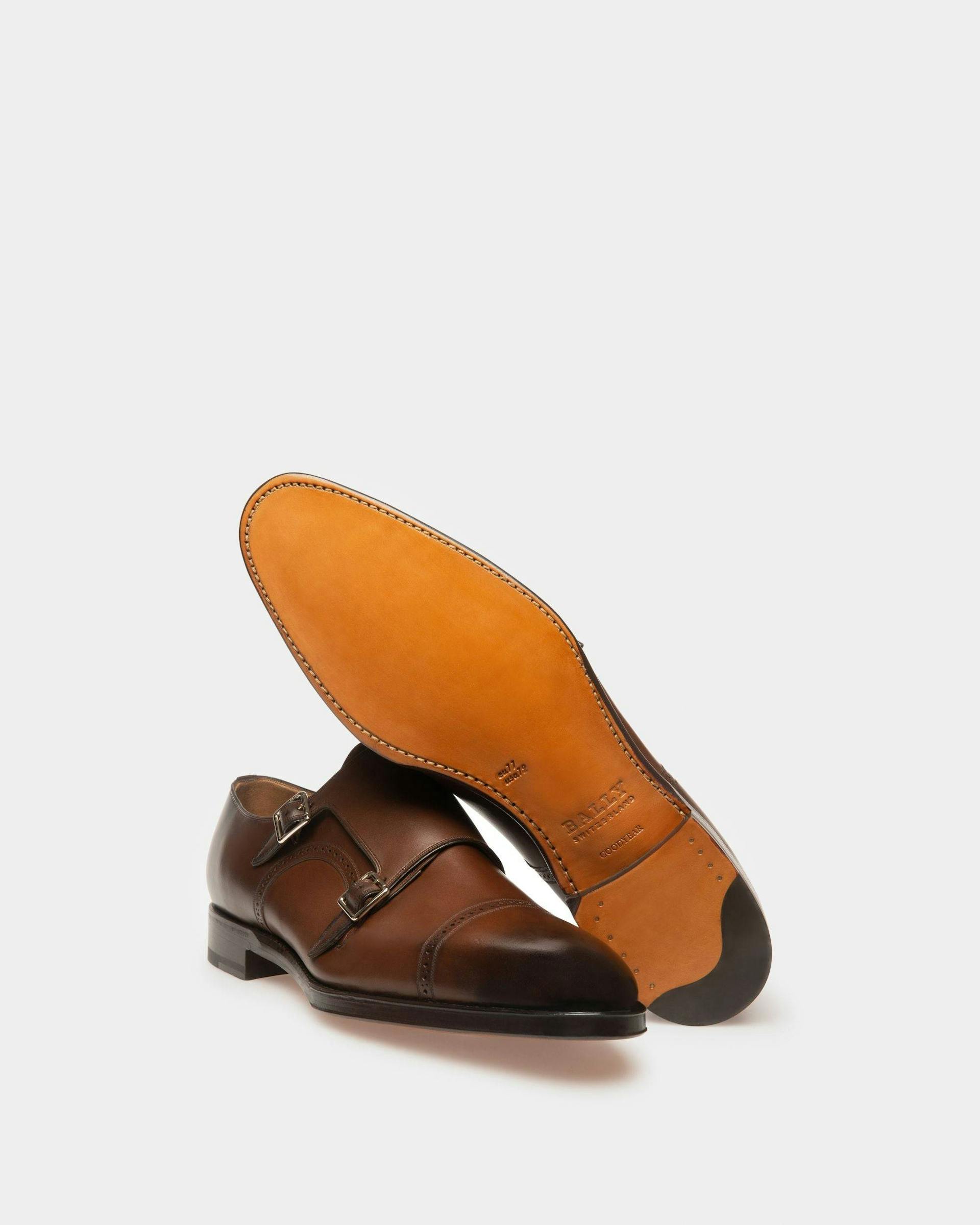 Chaussures Monkstrap Pour Homme En Cuir Marron Moyen - Homme - Bally - 04