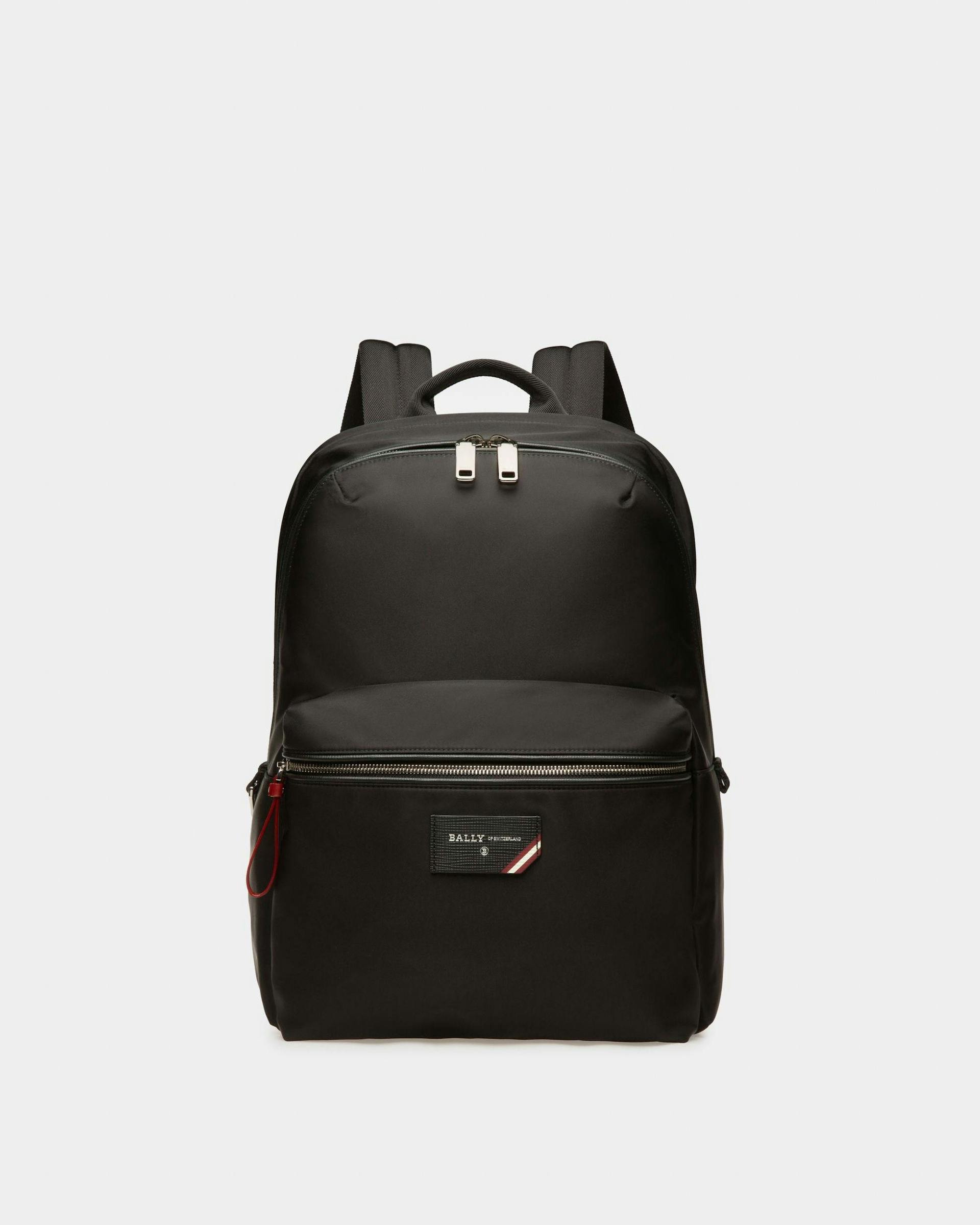 Men's Explore Backpack In Black Leather And Nylon | Bally | Still Life Front