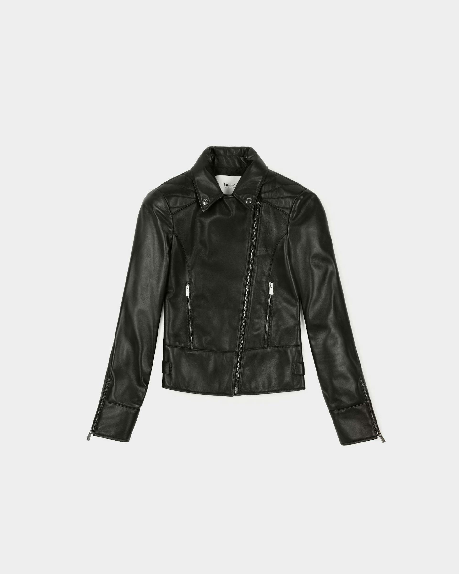Leather Biker Jacket In Black - Women's - Bally - 01