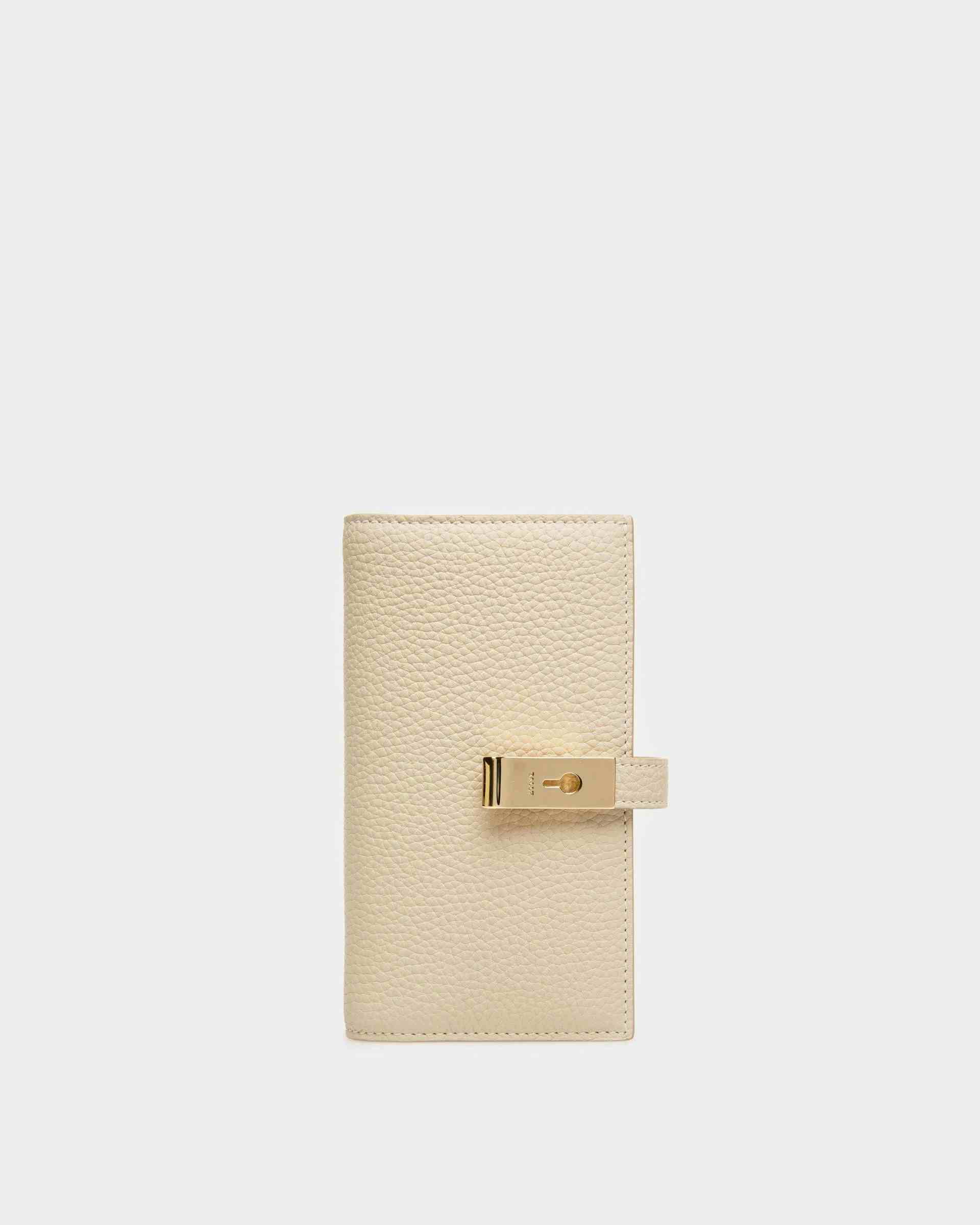 Amber Portefeuille French En Cuir Beige Clair - Femme - Bally