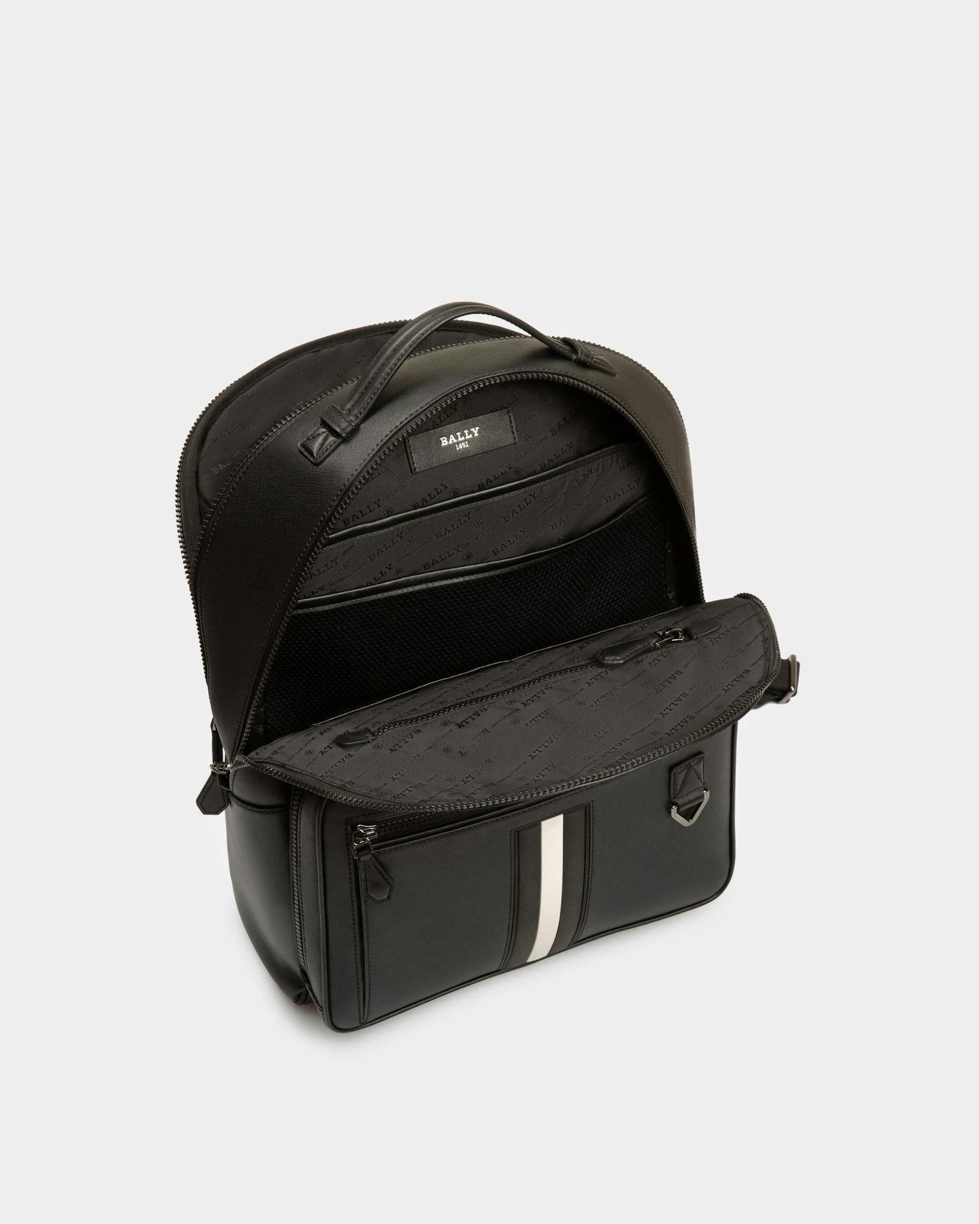 Men's Mavrick Leather Backpack In Black | Bally | Still Life 3/4 Front