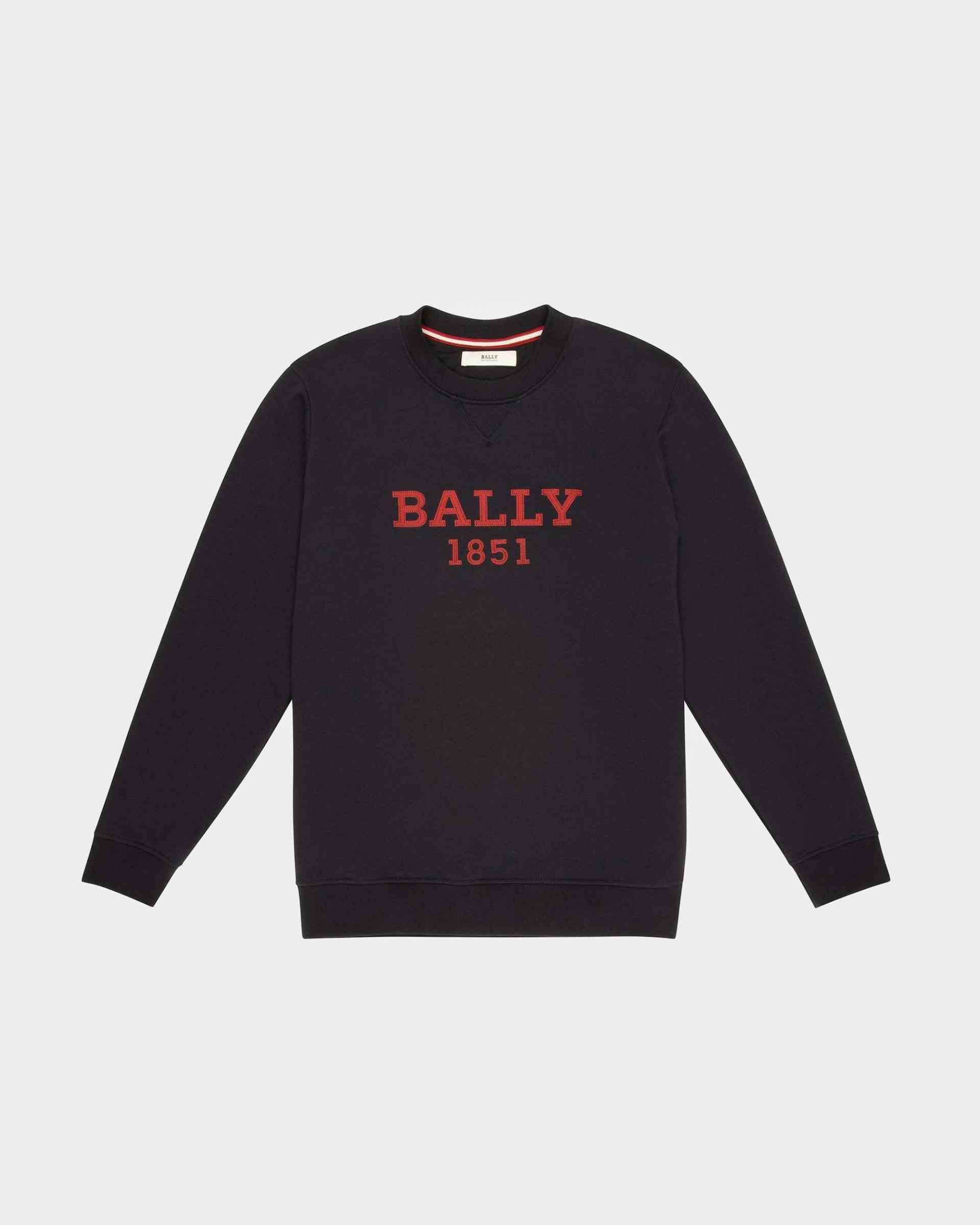 Cotton Sweater In Navy - Men's - Bally
