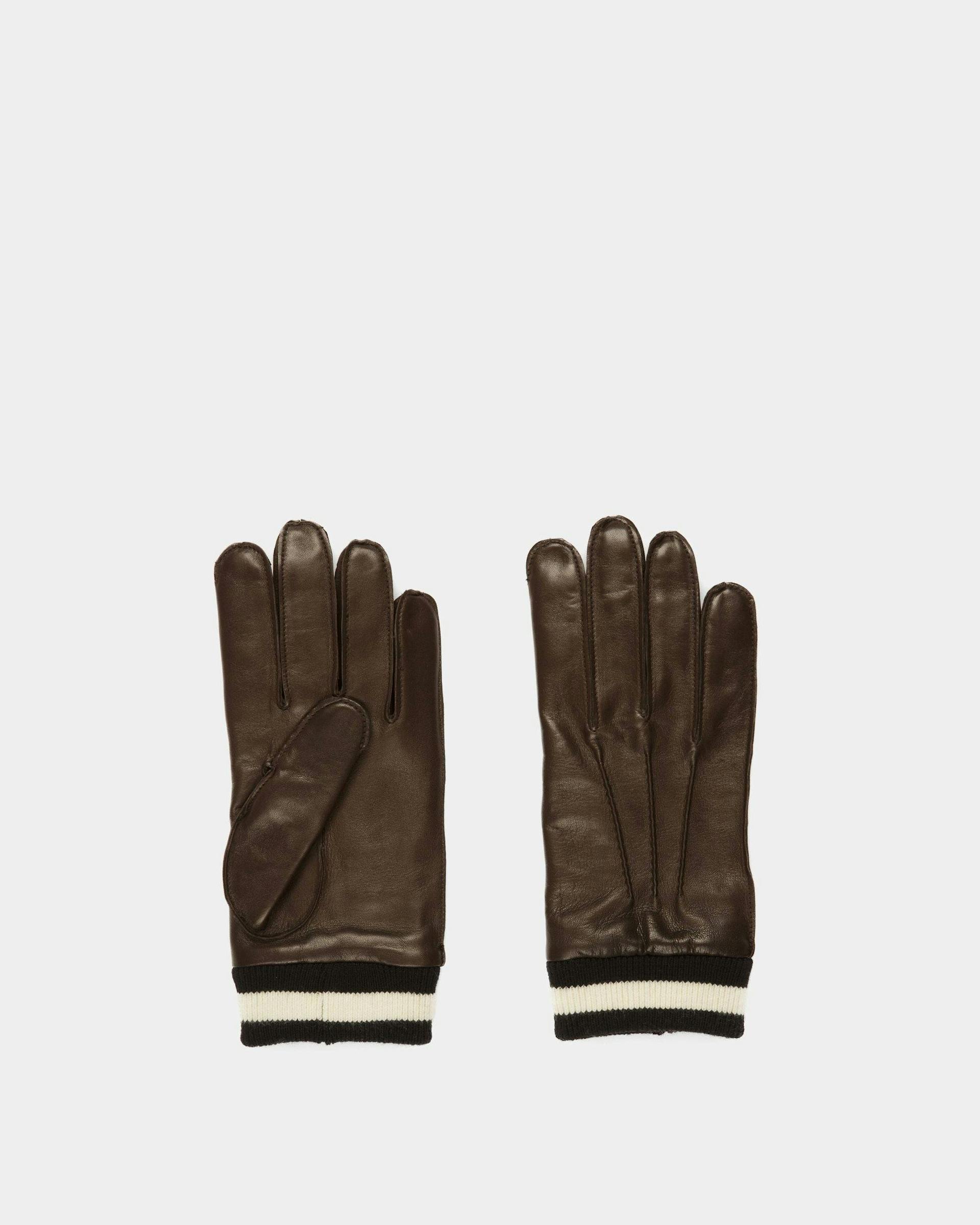 Gestreifte Handschuhe Aus Braunem Leder - Herren - Bally - 01