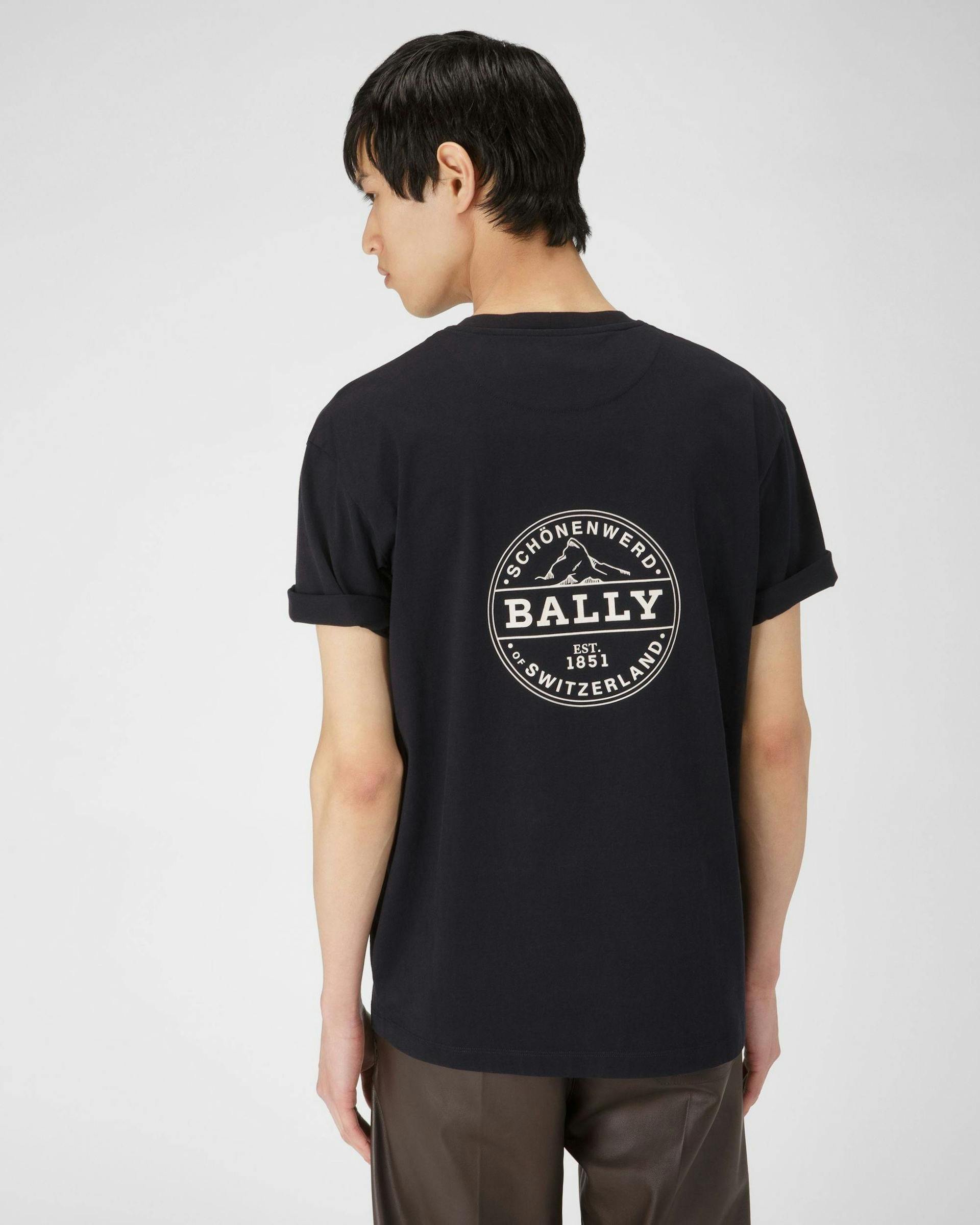 T-Shirt Con Logo Heritage In Cotone Biologico Blu Navy - Uomo - Bally - 03