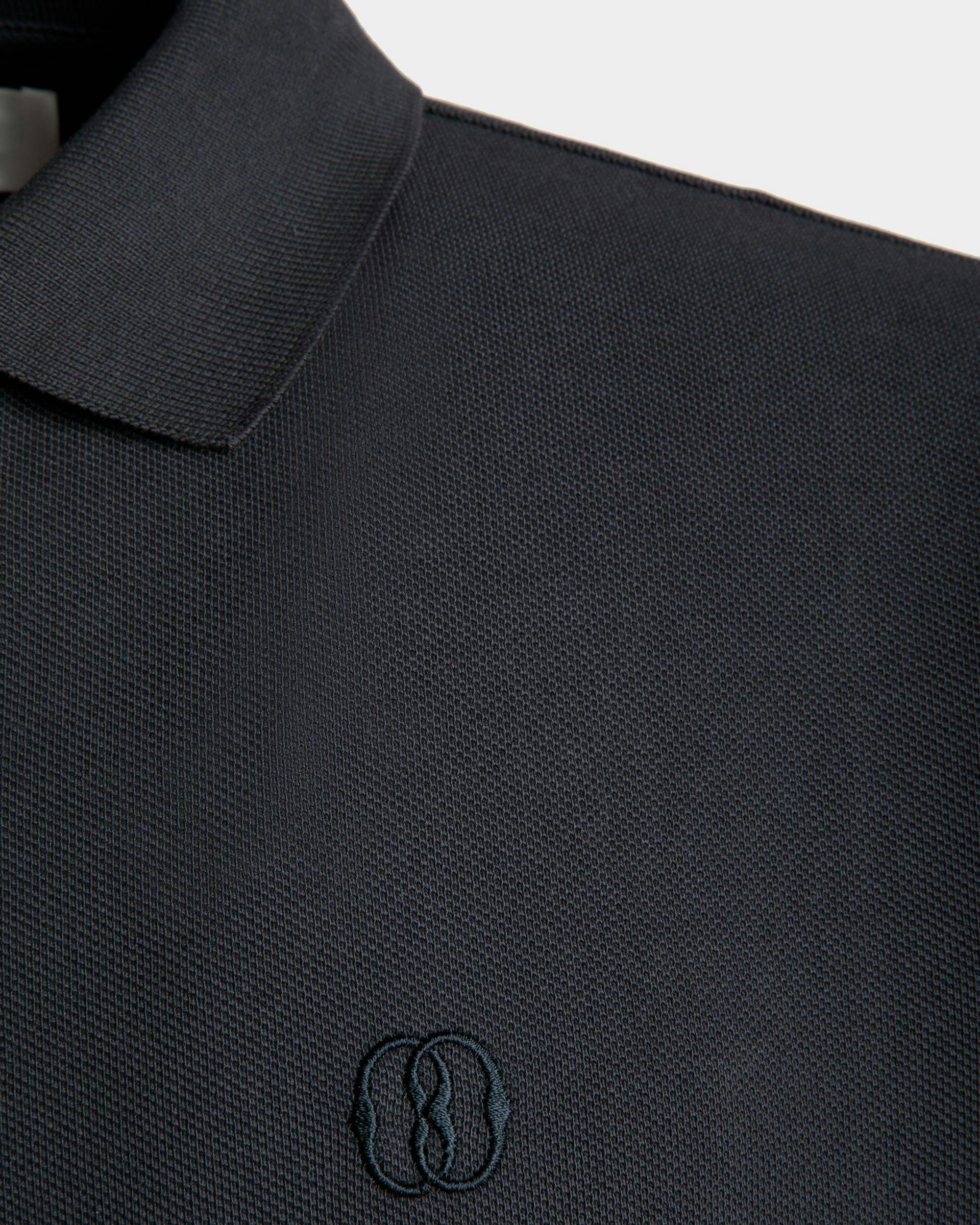 Kurzarm-Poloshirt Aus Baumwolle in Mitternachtsblau - Herren - Bally - 02