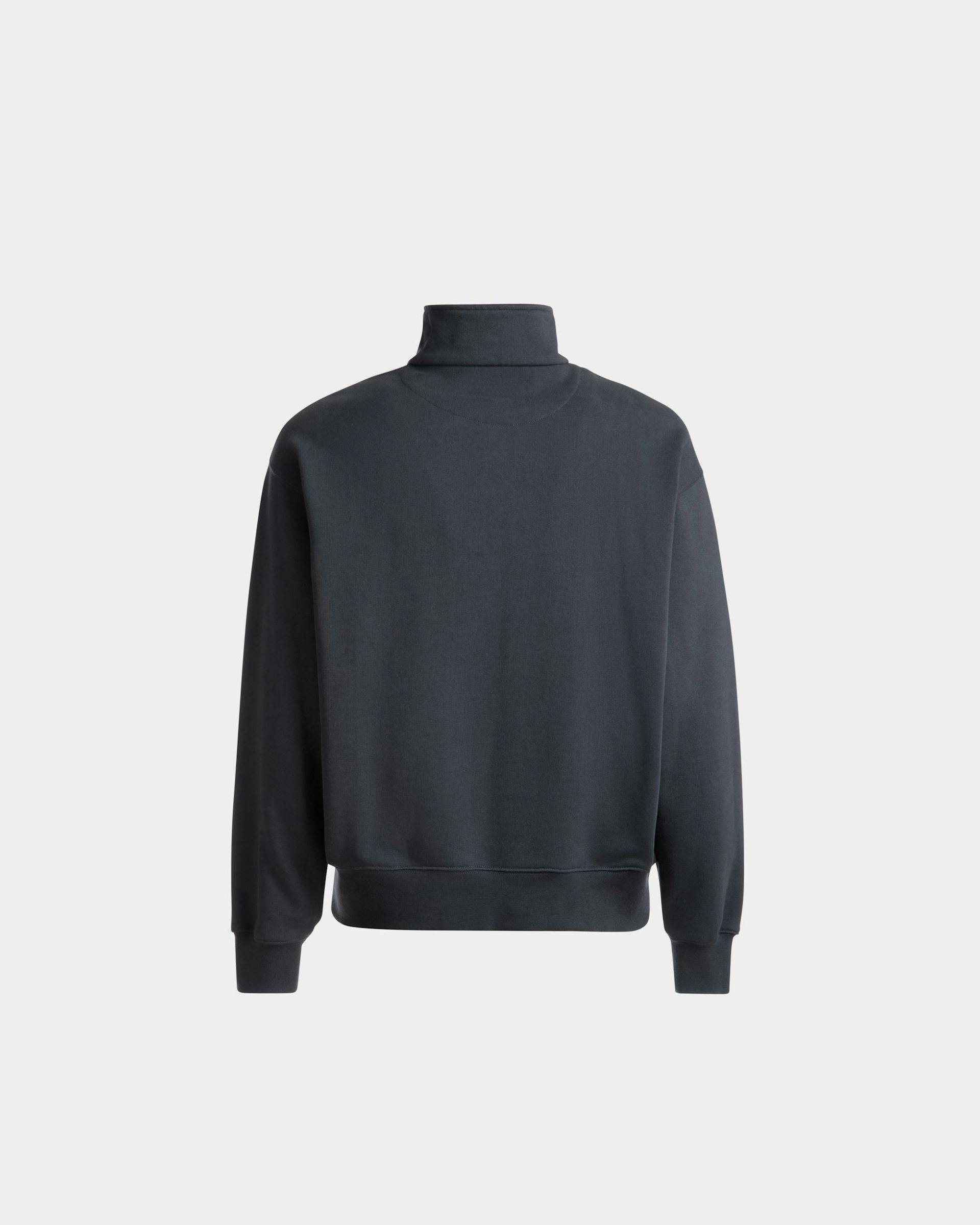 Sweatshirt mit Reißverschlusskragen und Train-Print Aus steingrauer Baumwolle - Herren - Bally - 07