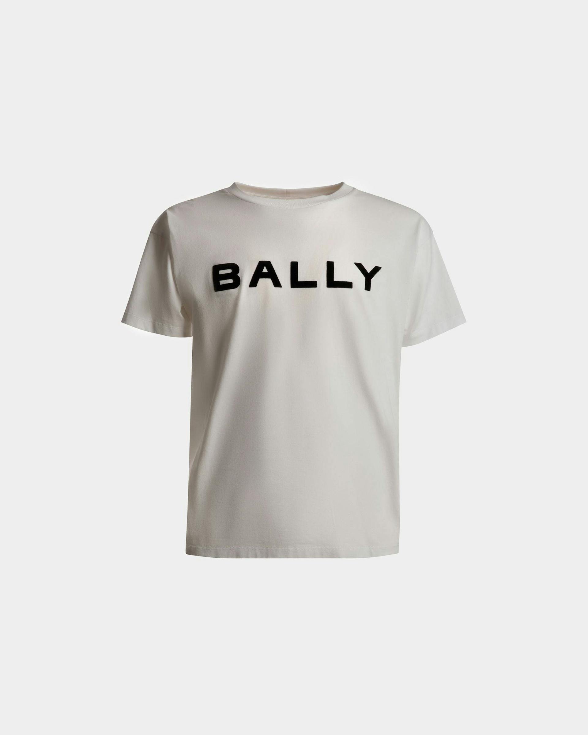 T-Shirt Con Logo In Cotone Bianco - Uomo - Bally - 01