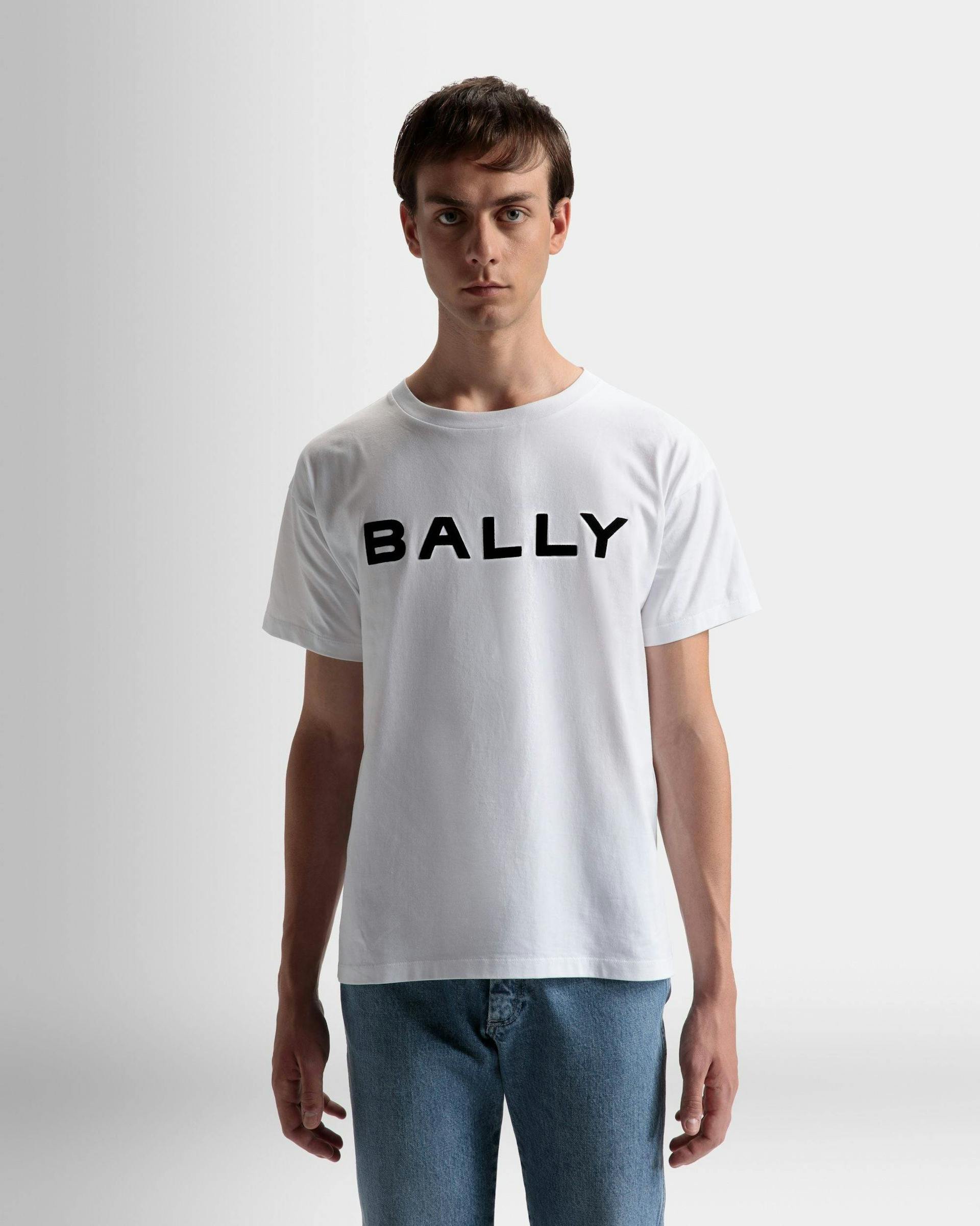 T-Shirt Con Logo In Cotone Bianco - Uomo - Bally - 03