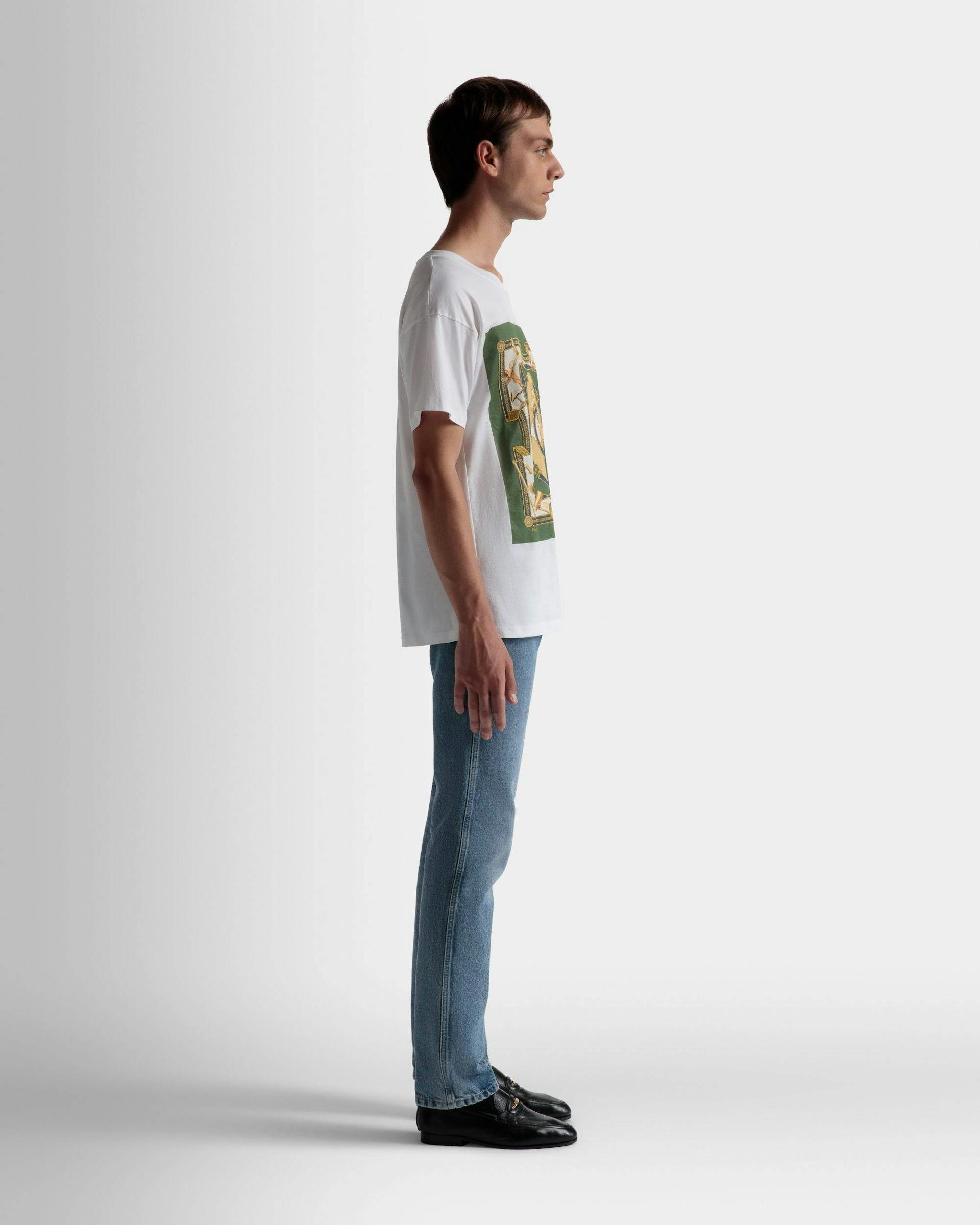 T-Shirt Con Stampa In Cotone Bianco - Uomo - Bally - 05
