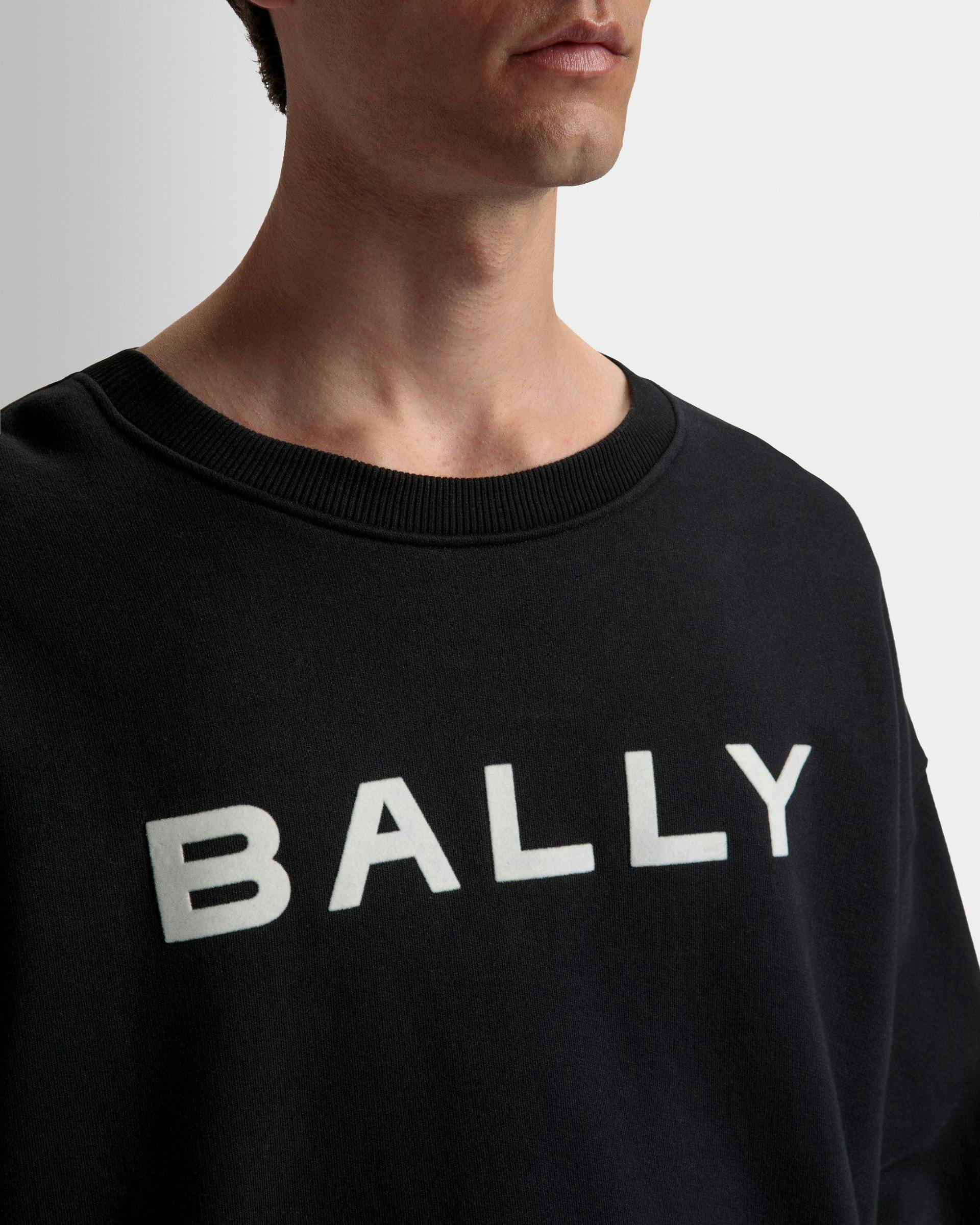 Sweat-Shirt Logo En Coton Noir - Homme - Bally - 04