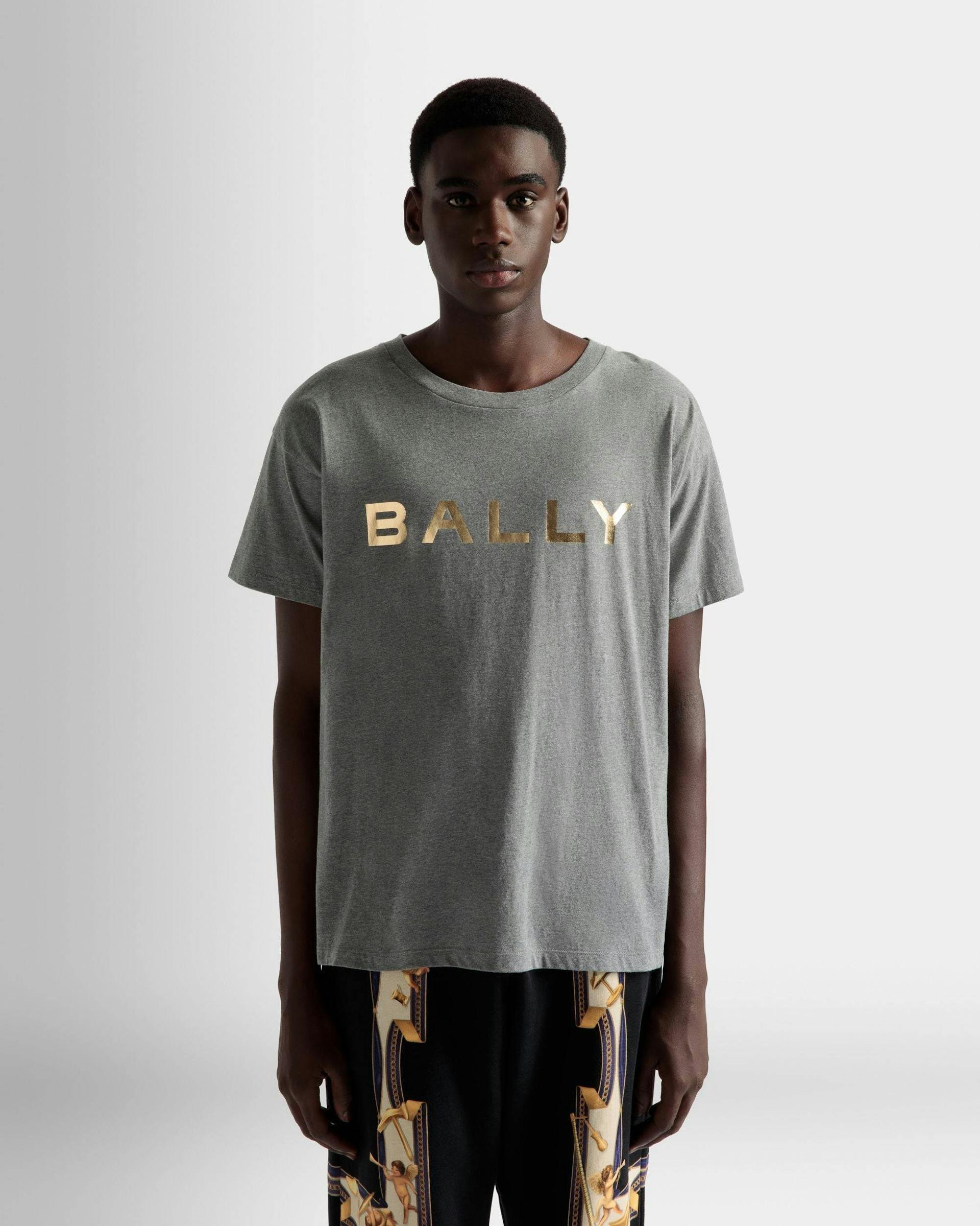 T-Shirt Mit Logo Aus Grau Melierter Baumwolle - Herren - Bally - 03