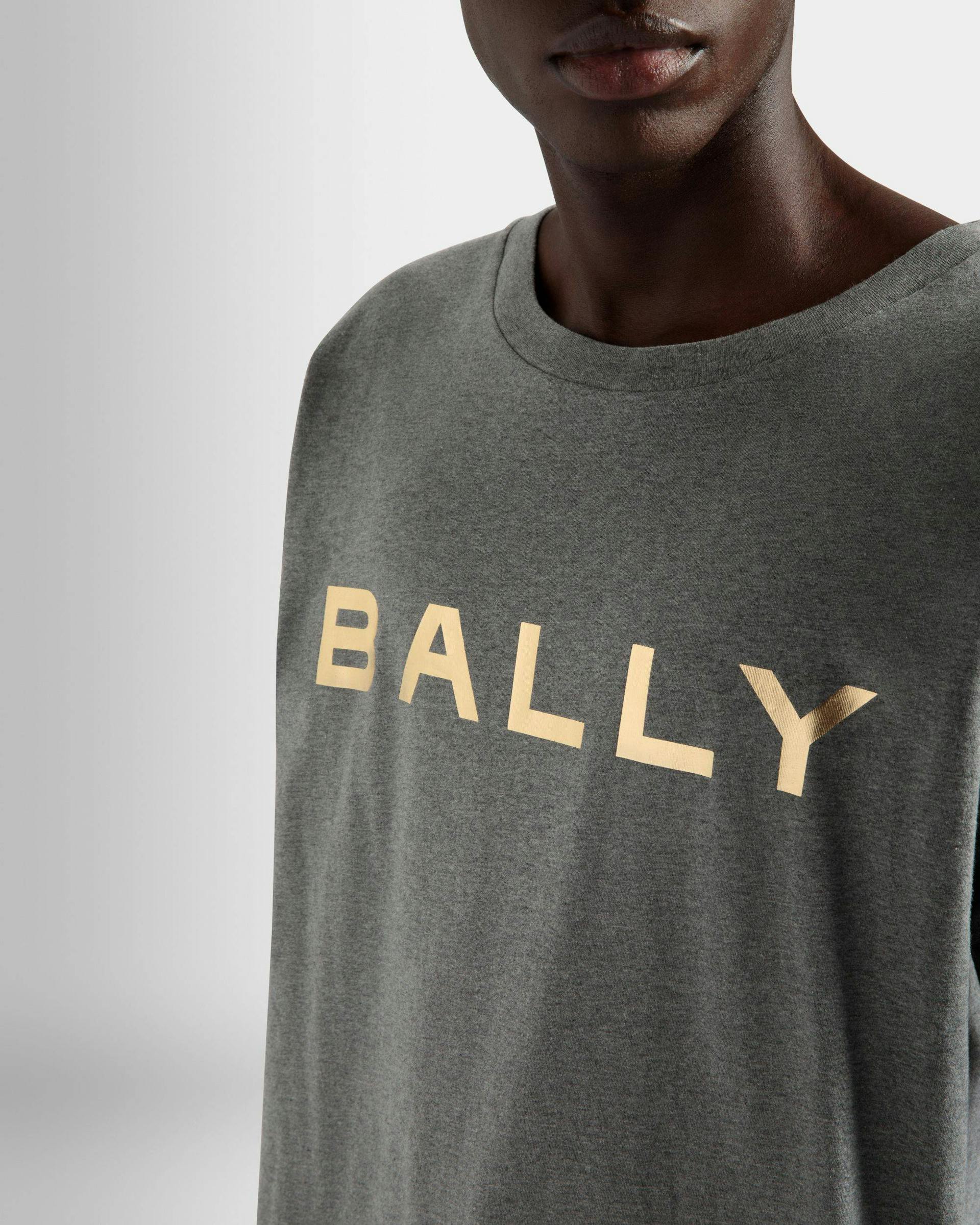 T-Shirt Mit Logo Aus Grau Melierter Baumwolle - Herren - Bally - 04