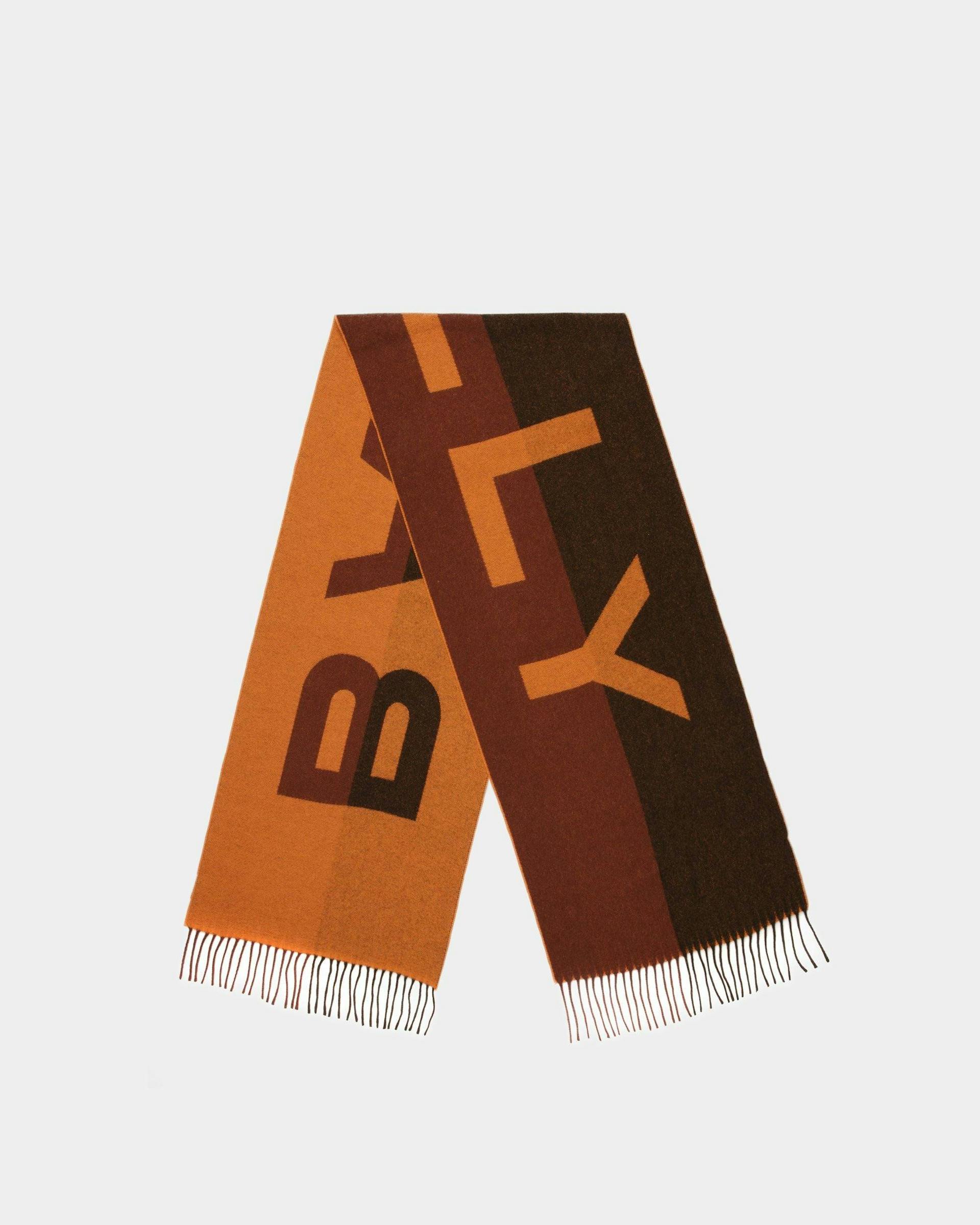 Zweifarbiger Logo-Schal Aus braunem Stoff - Herren - Bally - 01