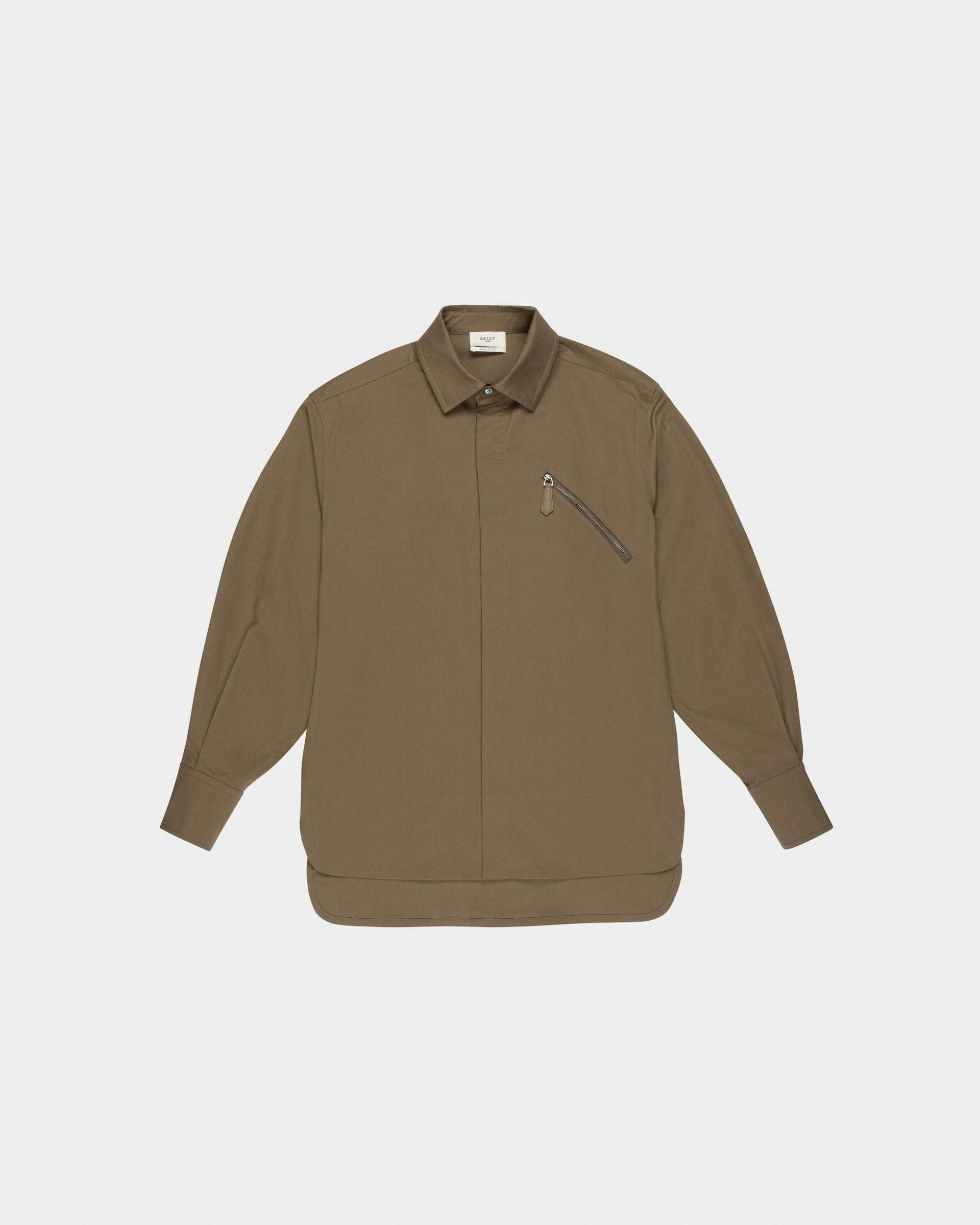 Camicia Con Dettaglio Tasca In Cotone Color Tortora - Uomo - Bally - 04