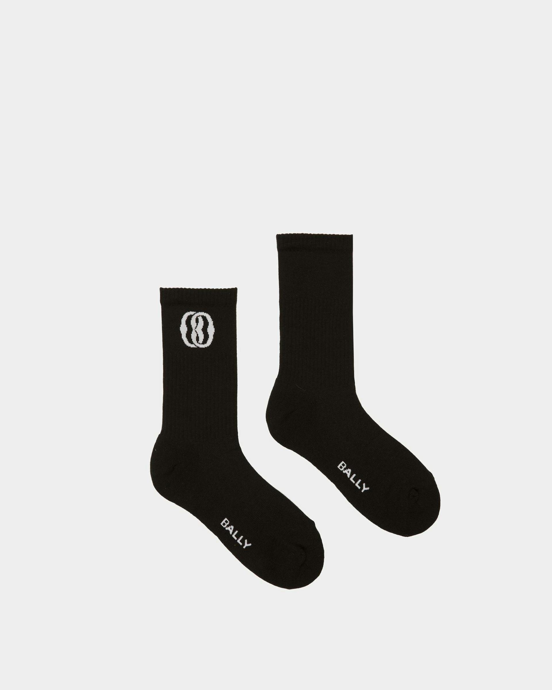 Emblem Socken Aus schwarzer Baumwolle - Herren - Bally - 01