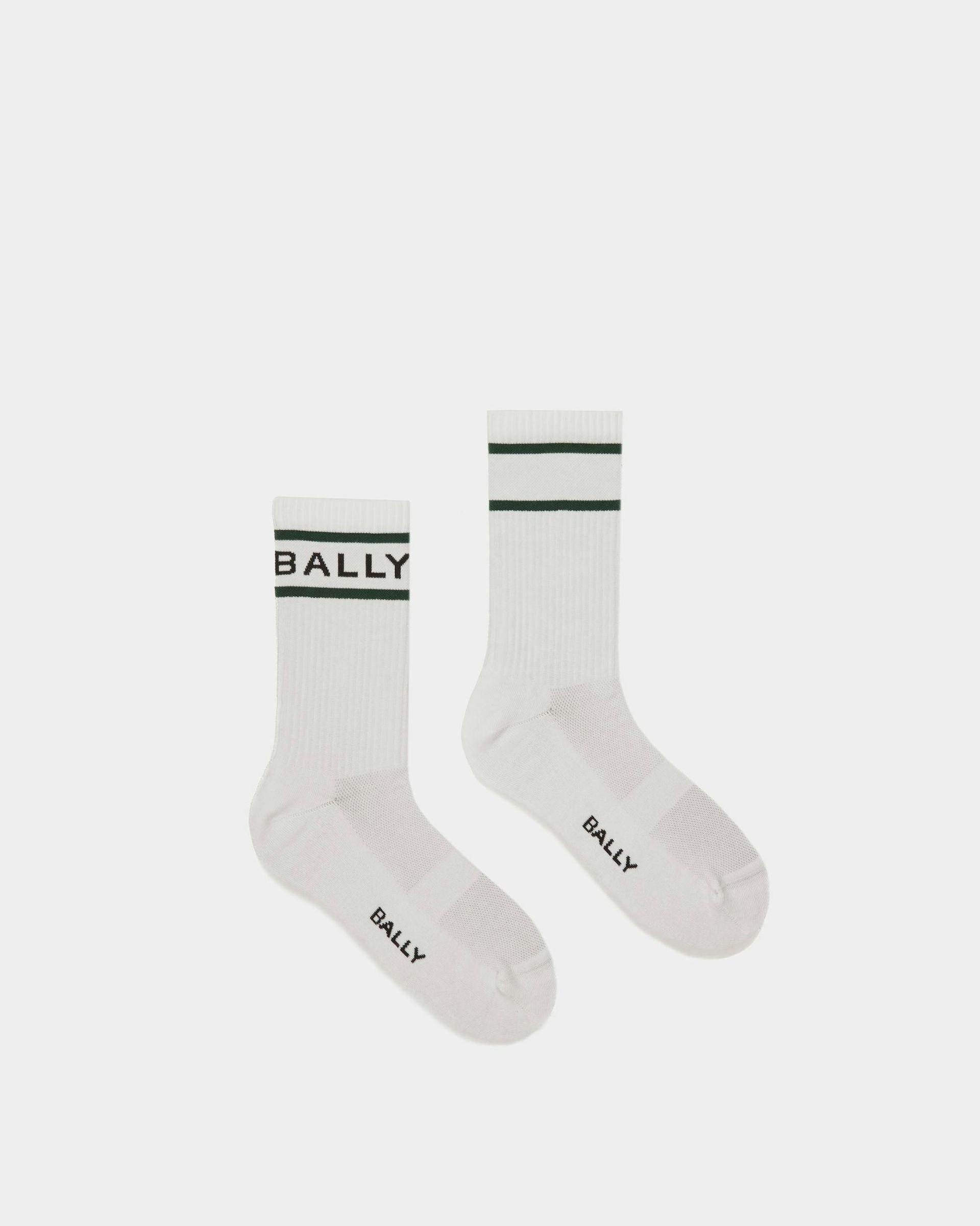 Calze Bally Stripe In Bianco E Verde - Uomo - Bally - 01