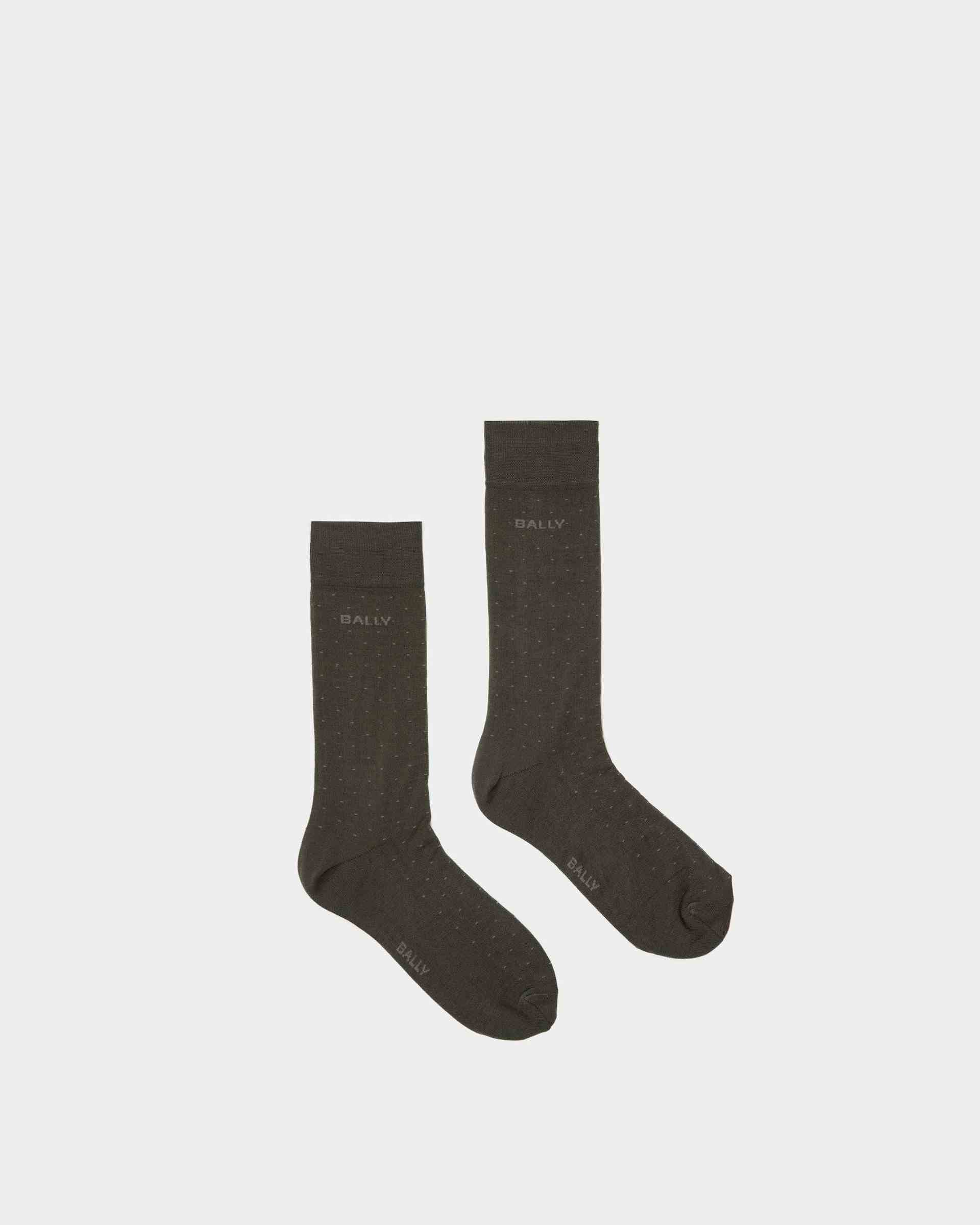 Gerippte Logo-Socken Aus grauem Baumwollgemisch - Herren - Bally