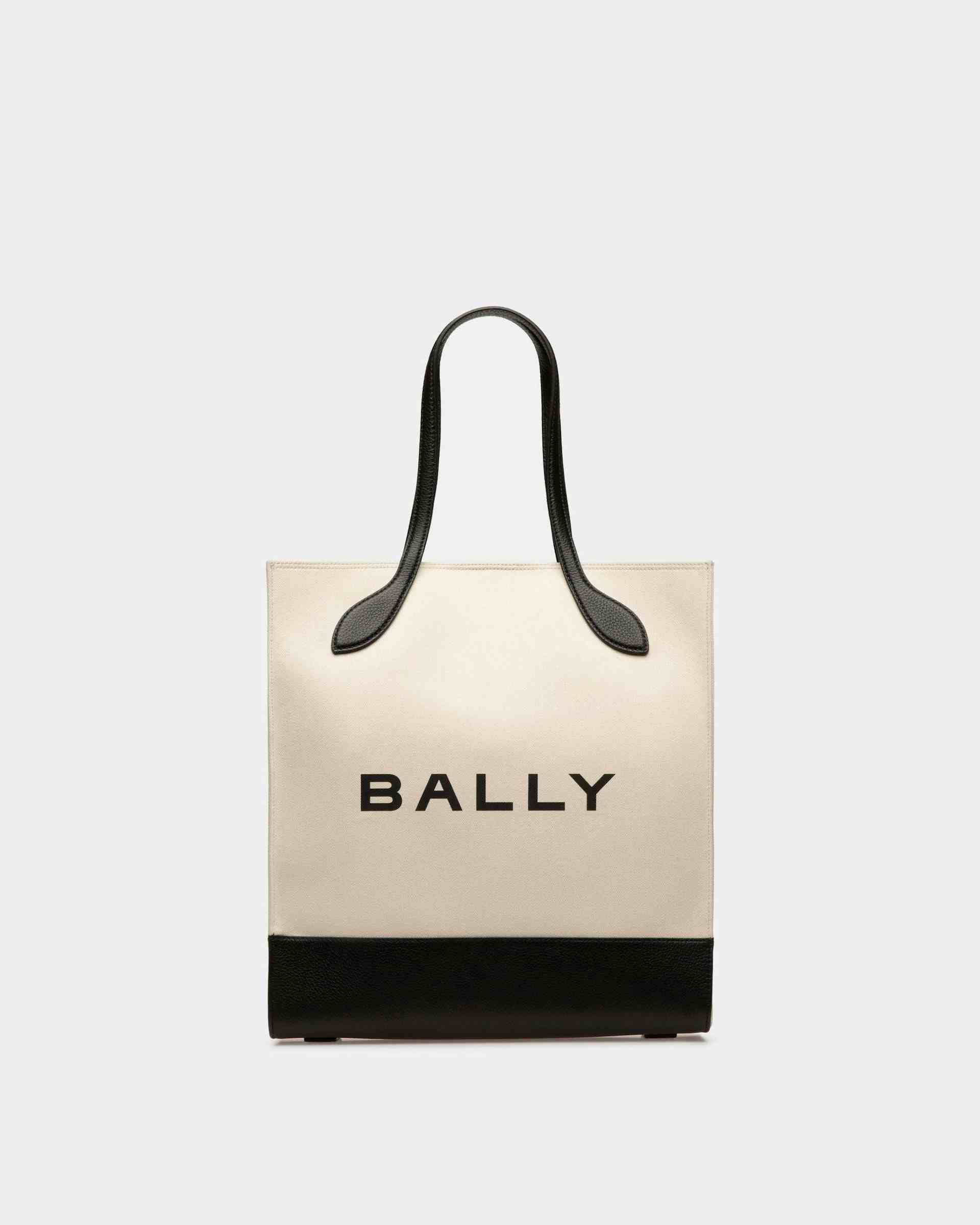 Tote Bag Bar In Tessuto Color Naturale E Nero - Donna - Bally