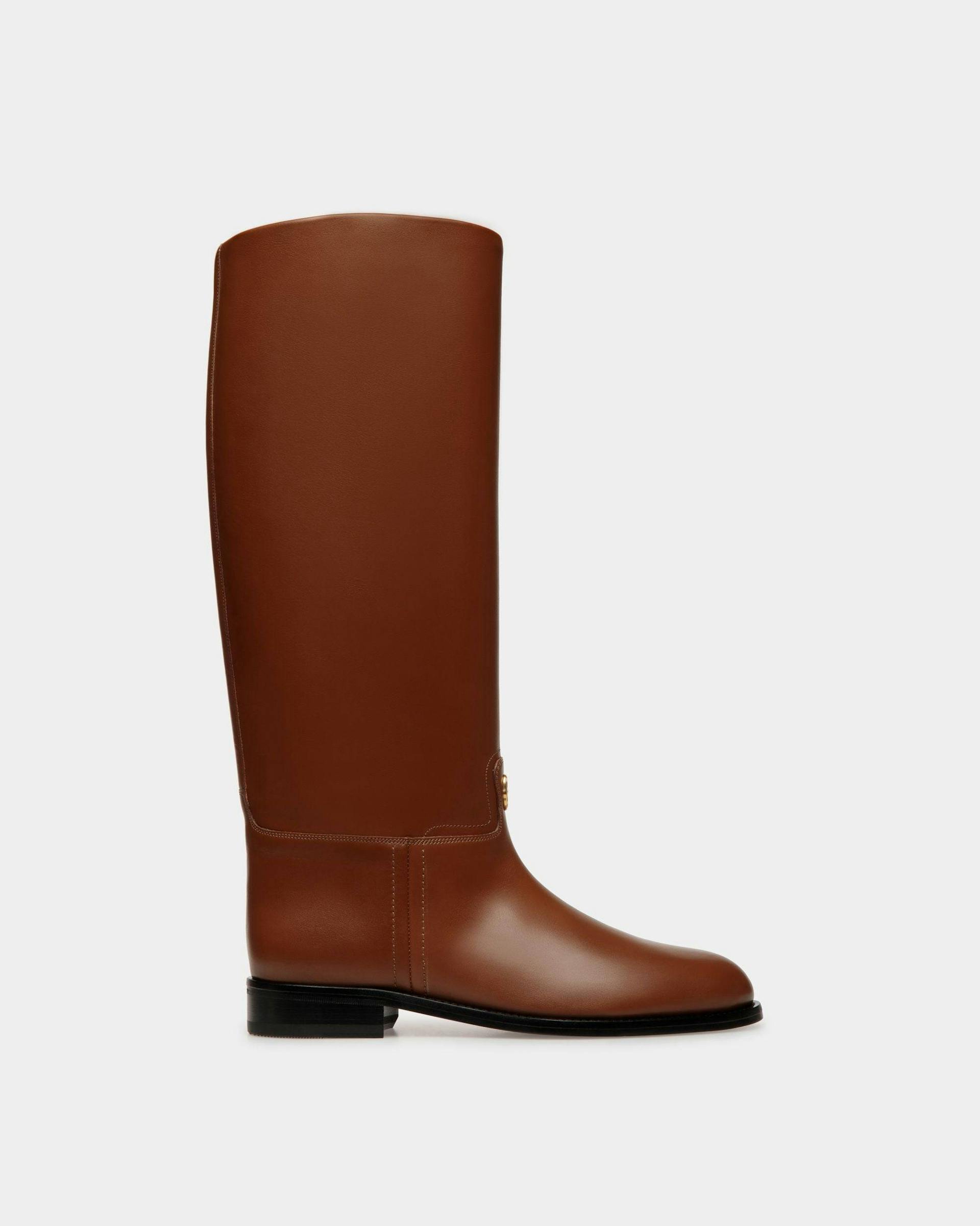 Huntington Long Boots In Brown Leather - Women's - Bally - 01