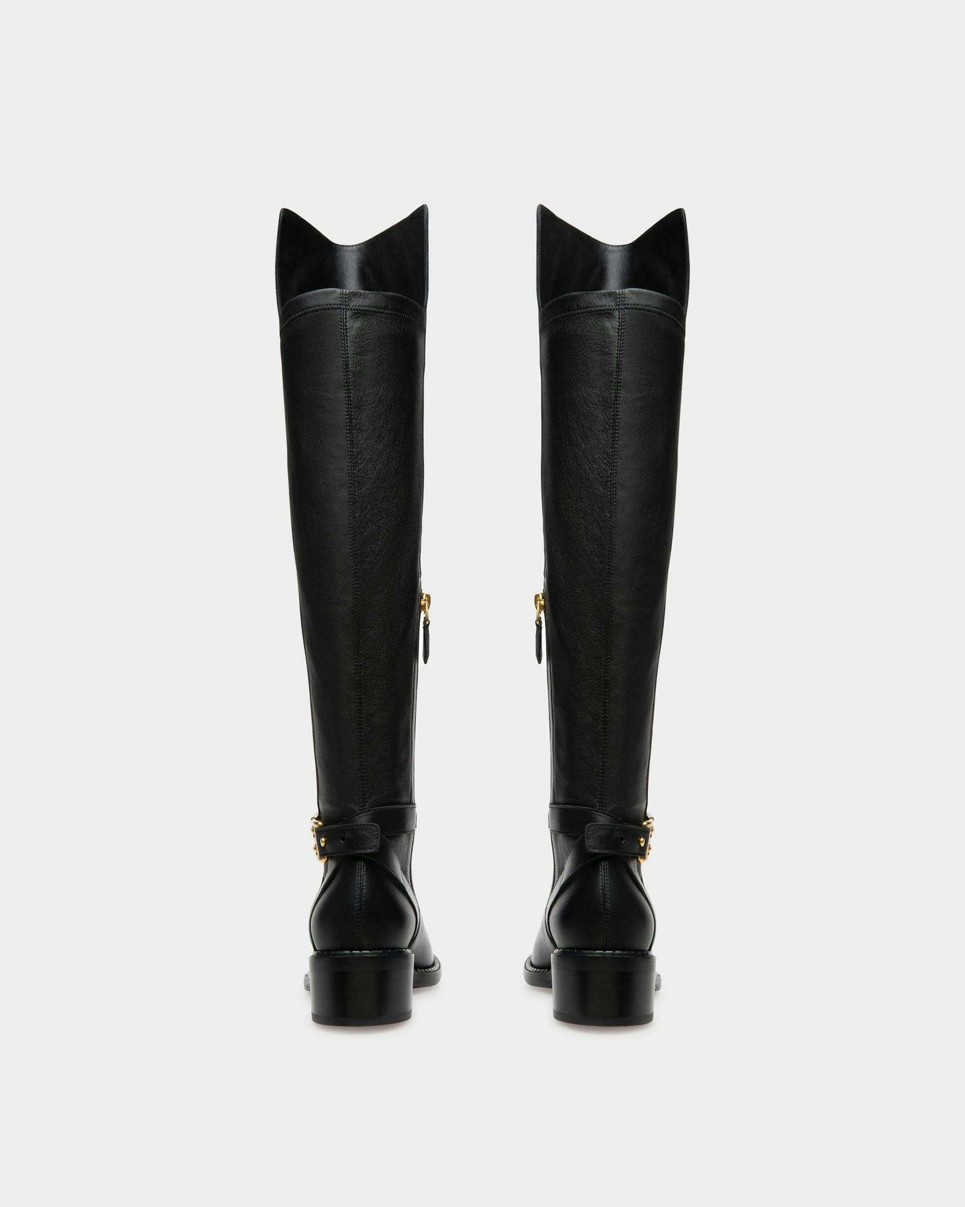 Eloire Leather Long Boots In Black - Women's - Bally - 04