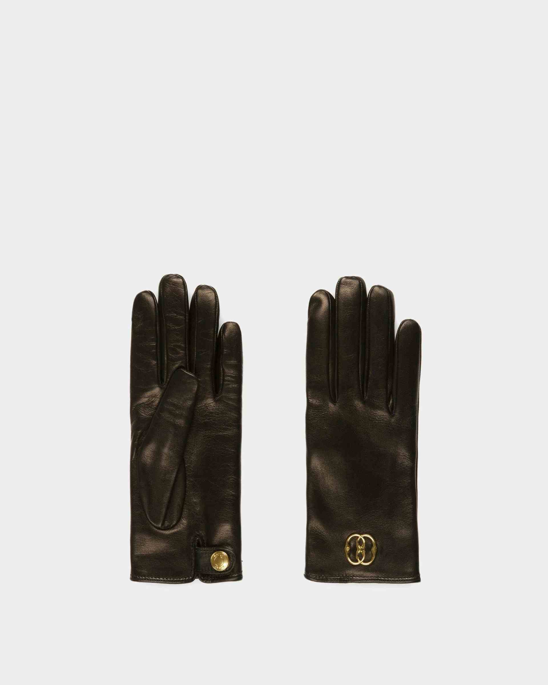 Emblem Handschuhe Aus Leder In Schwarz - Damen - Bally