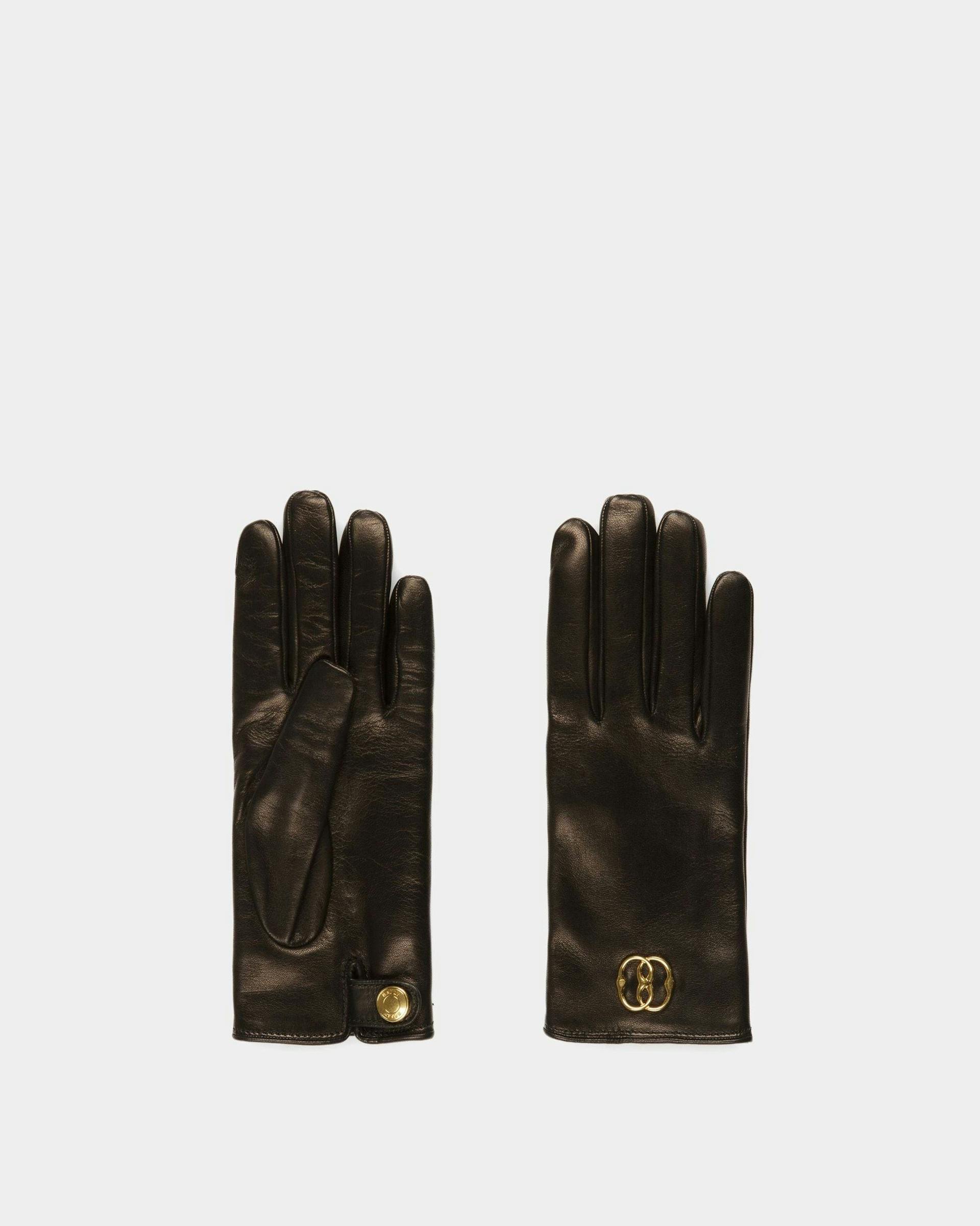 Emblem Handschuhe Aus Leder In Schwarz - Damen - Bally - 01