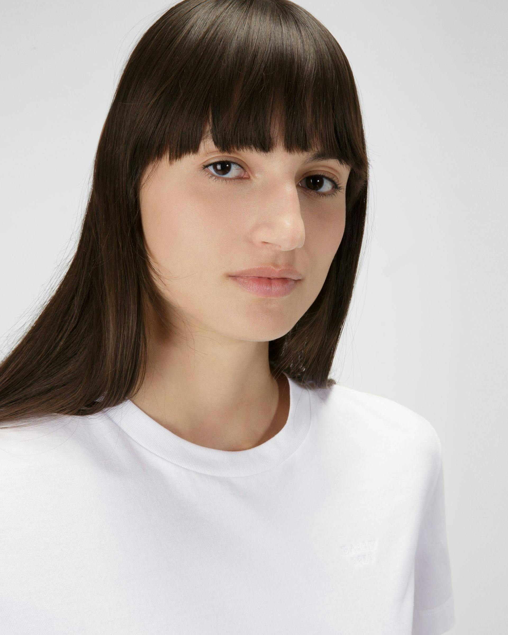 T-Shirt En Coton Biologique Blanc - Femme - Bally - 03