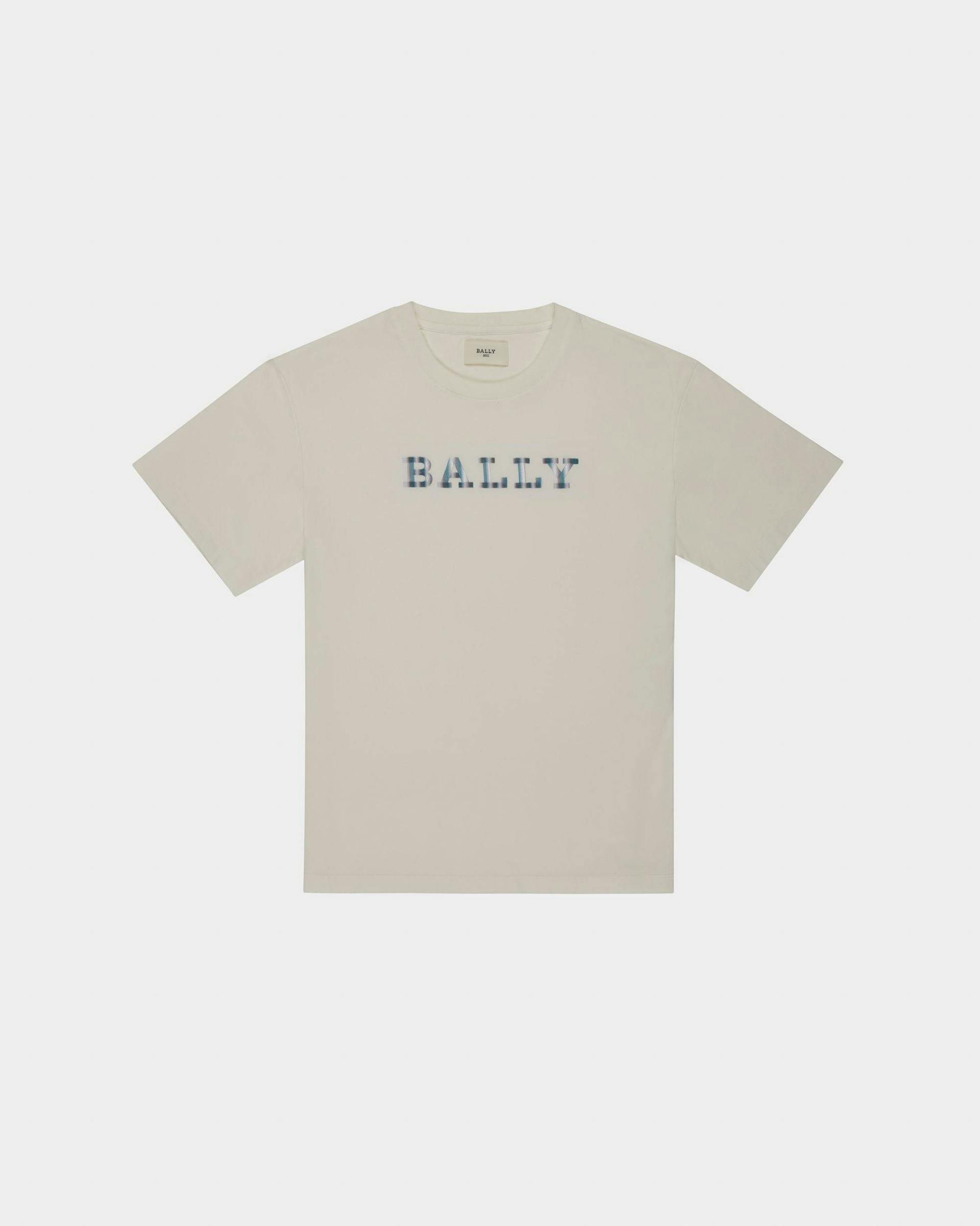 T-Shirt Aus Elfenbeinfarbener Bio-Baumwolle - Damen - Bally - 04