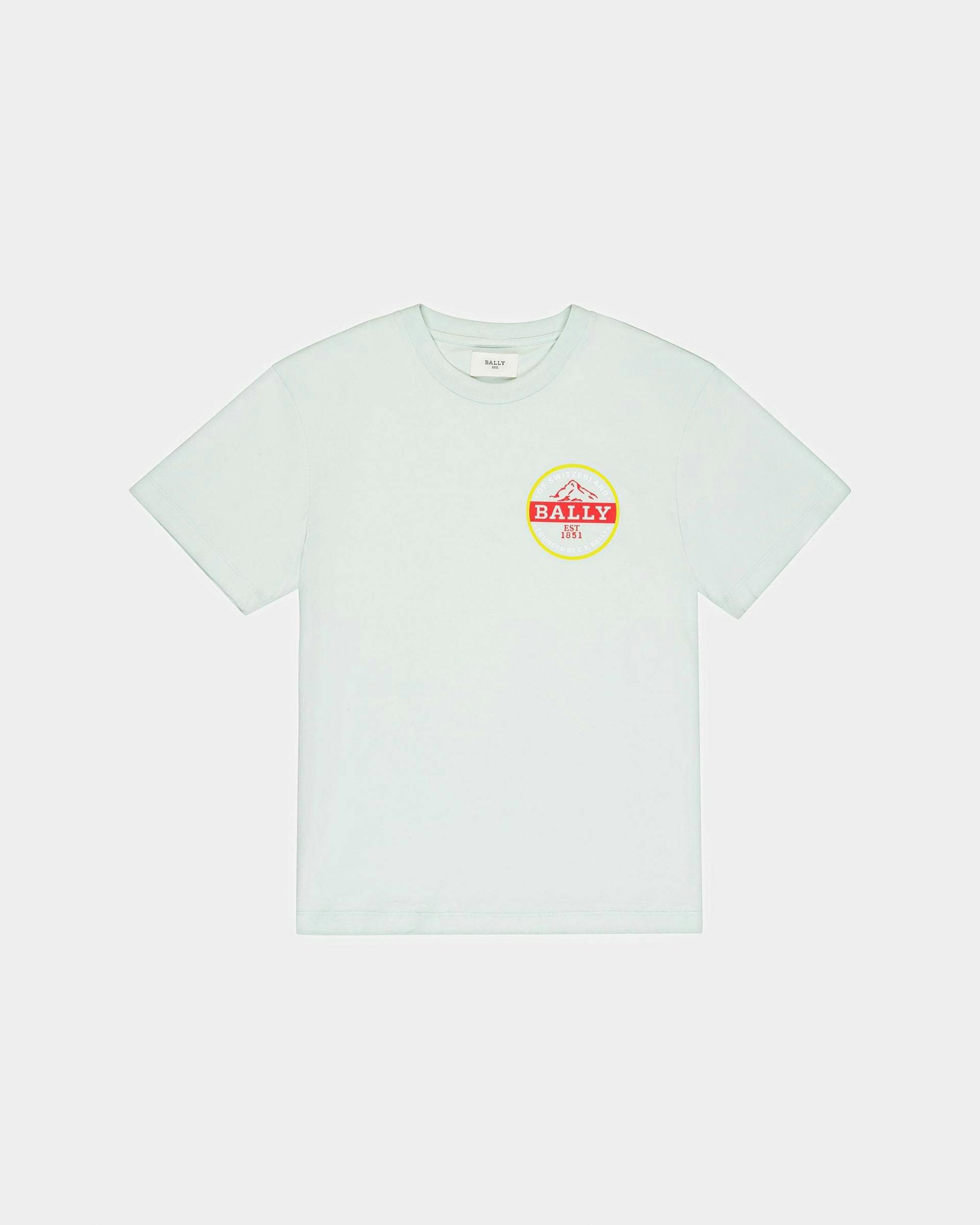 T-Shirt Con Logo In Cotone Blu - Donna - Bally - 02