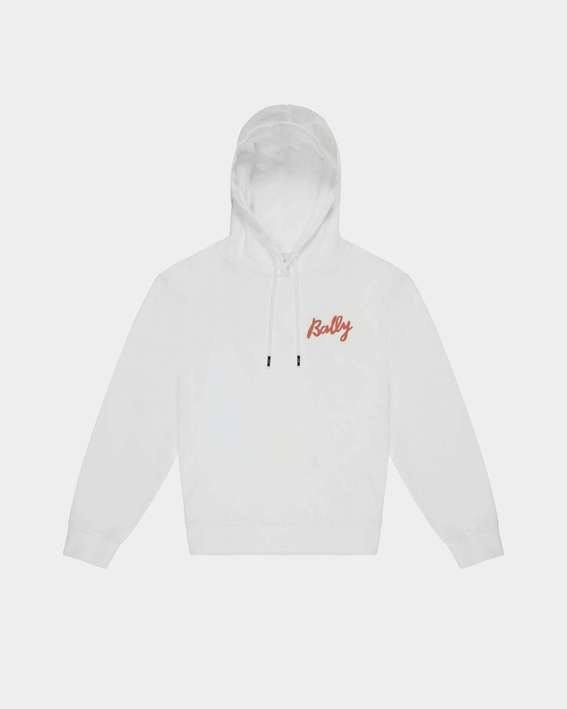 Fleece-Sweatshirt Aus Baumwollmischung In Weiß Und Orange - Damen - Bally - 01