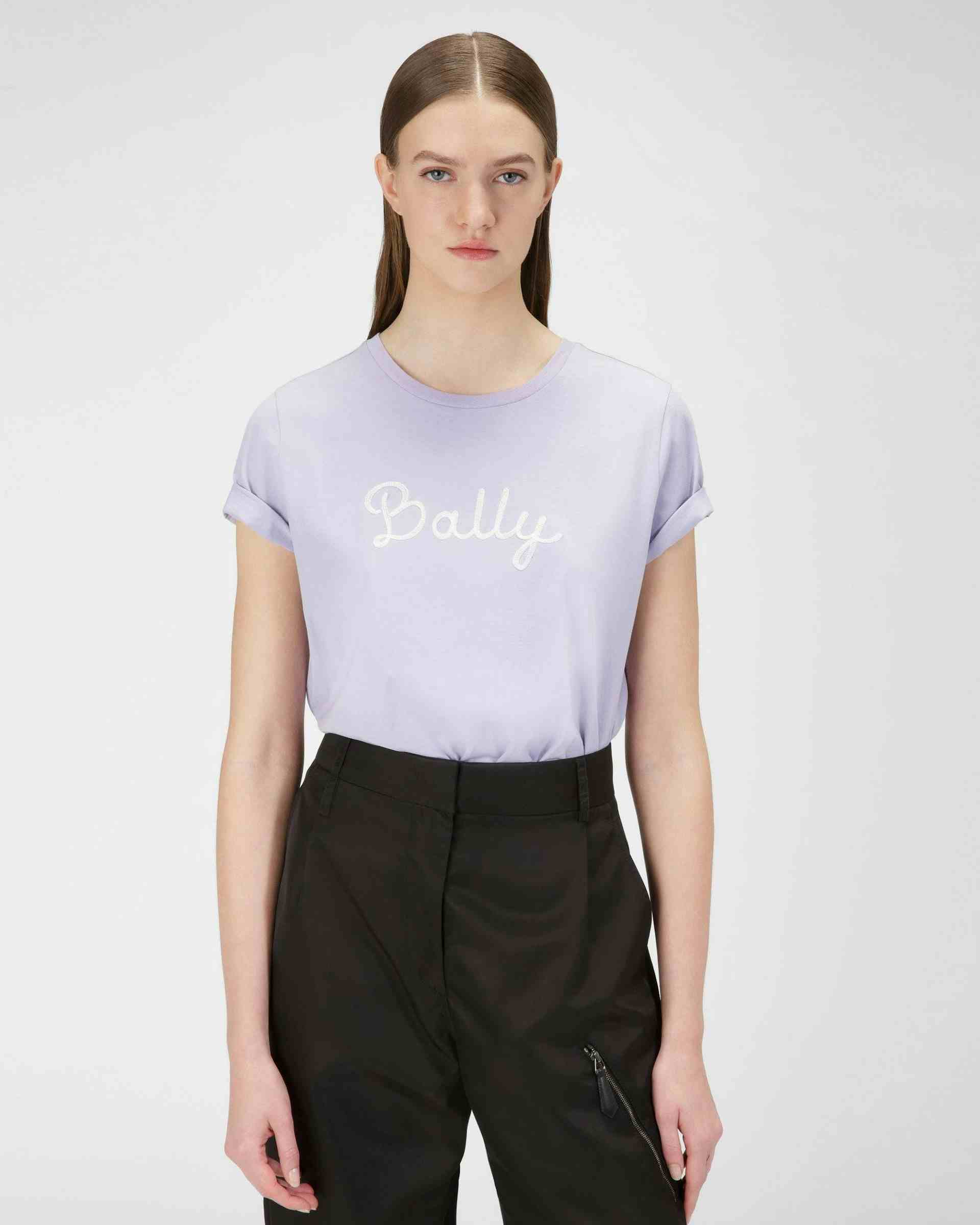 T-Shirt Aus Fliederfarbener Baumwolle - Damen - Bally