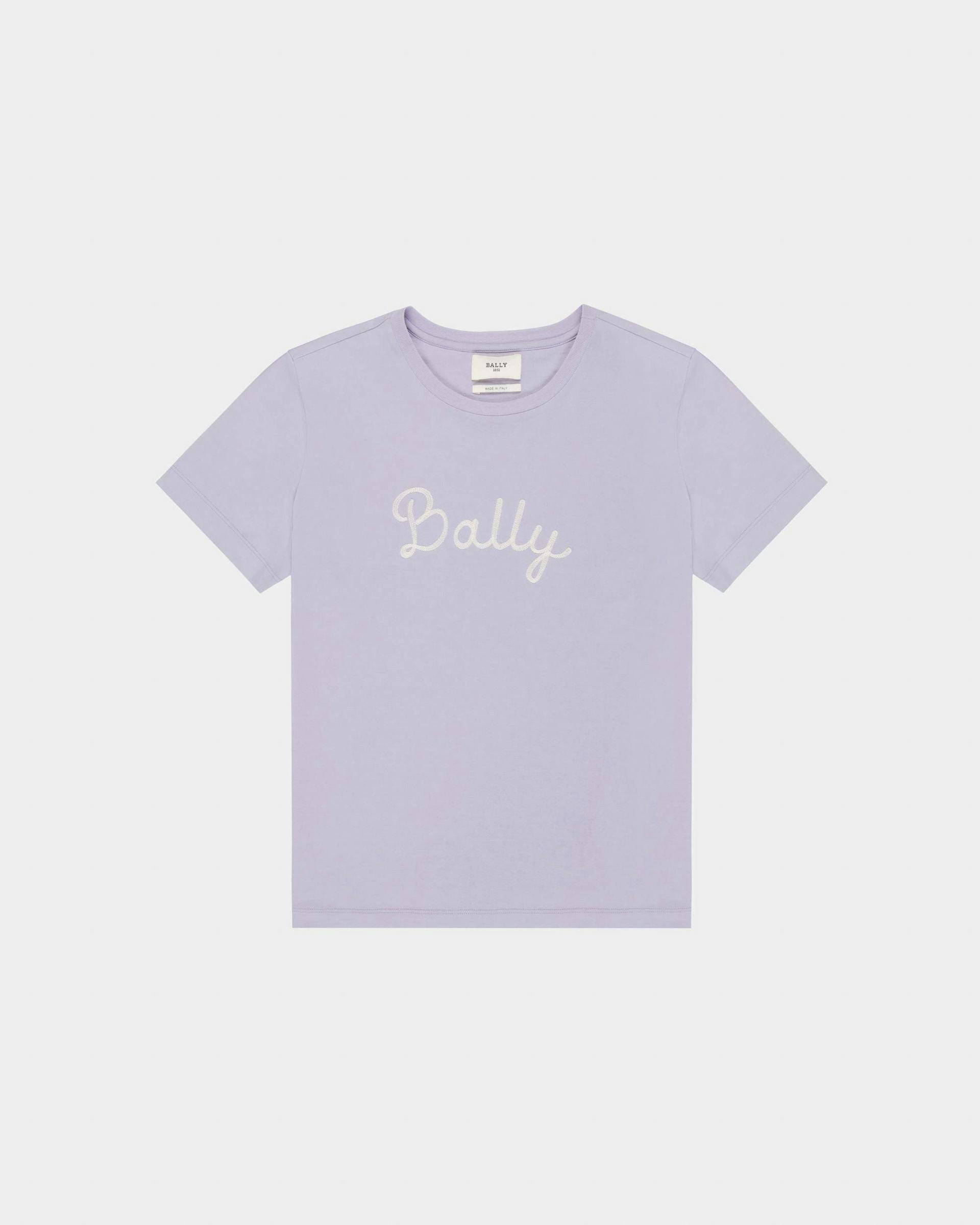 T-Shirt Aus Fliederfarbener Baumwolle - Damen - Bally - 04