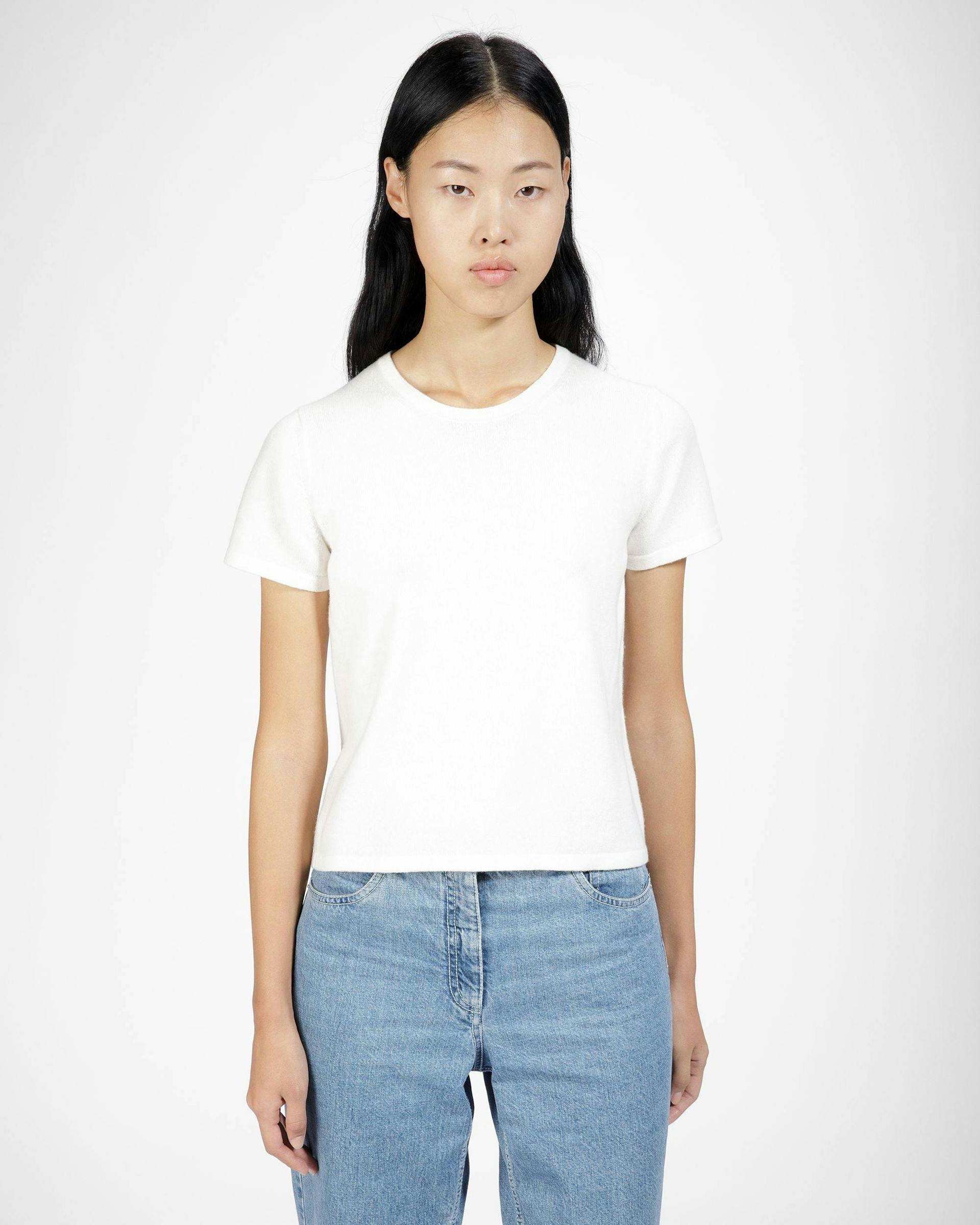 T-Shirt T-shirt En Tricot Cachemire Blanc - Femme - Bally - 01