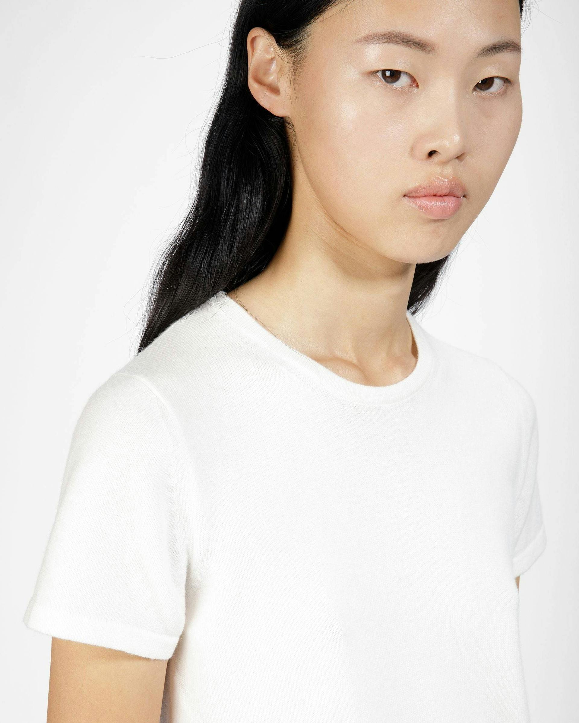 T-Shirt T-shirt En Tricot Cachemire Blanc - Femme - Bally - 03