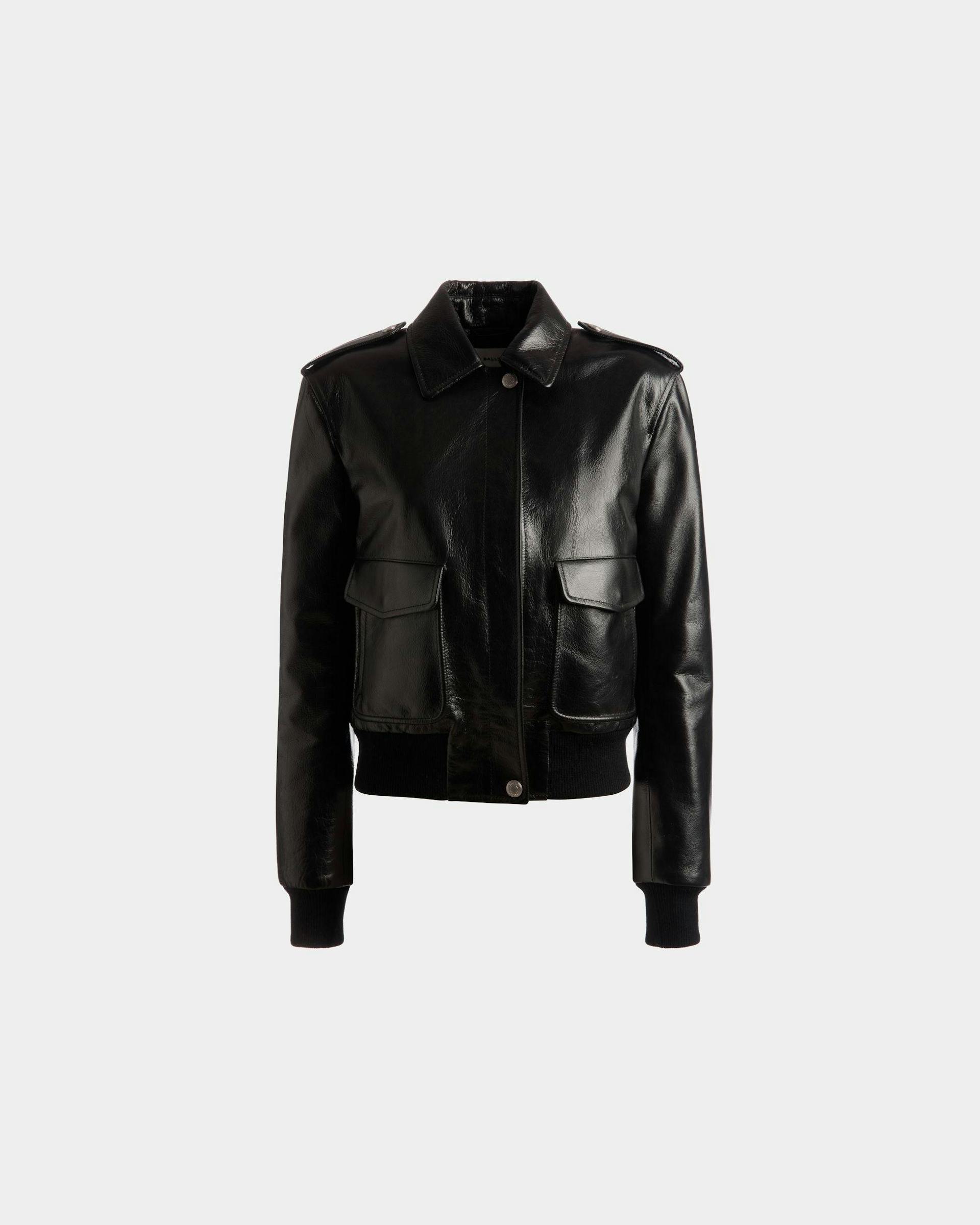 Bomber Jacket In Black Leather - Women's - Bally - 01