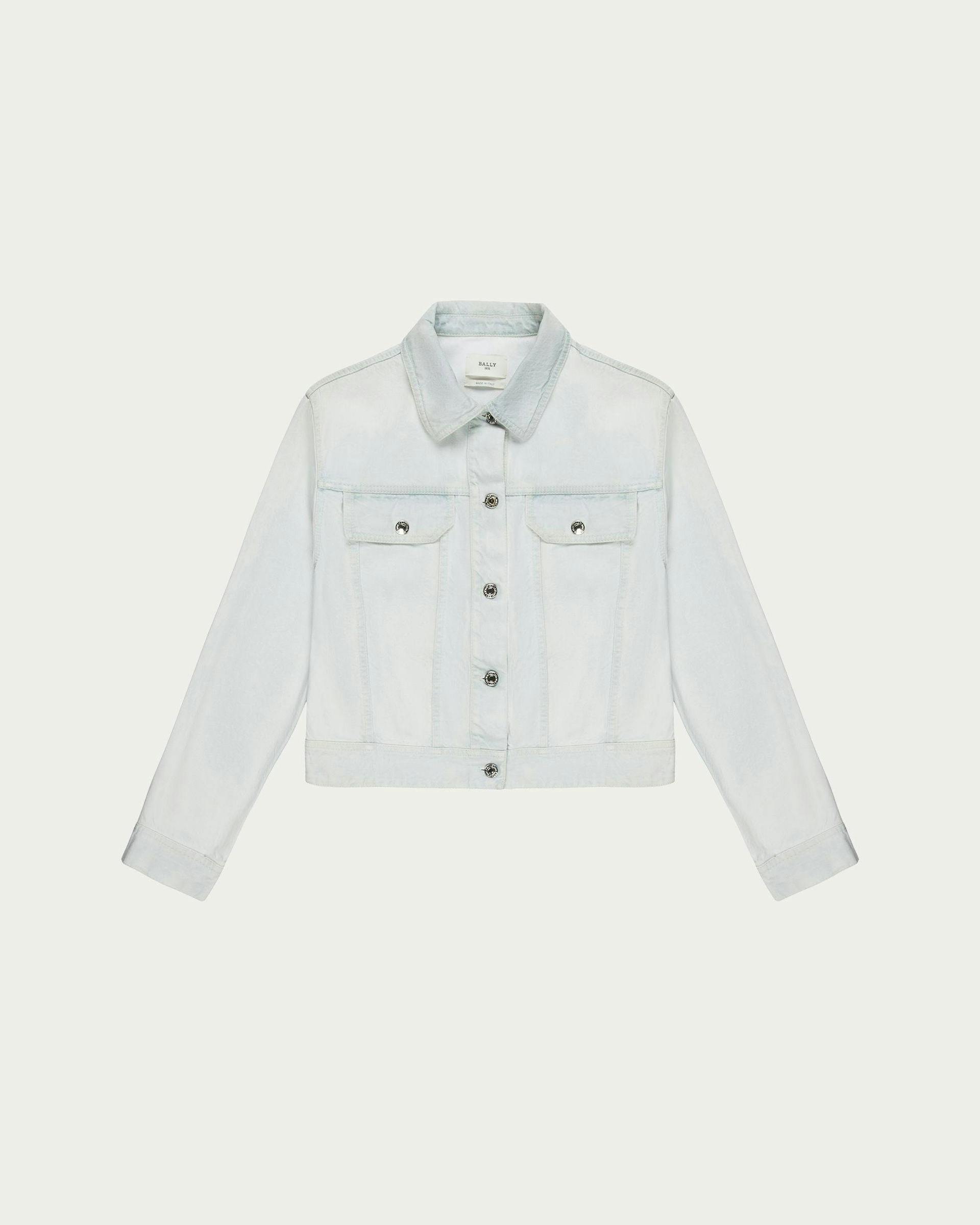 Cotton Denim Jacket In Bleached White - Women's - Bally - 01
