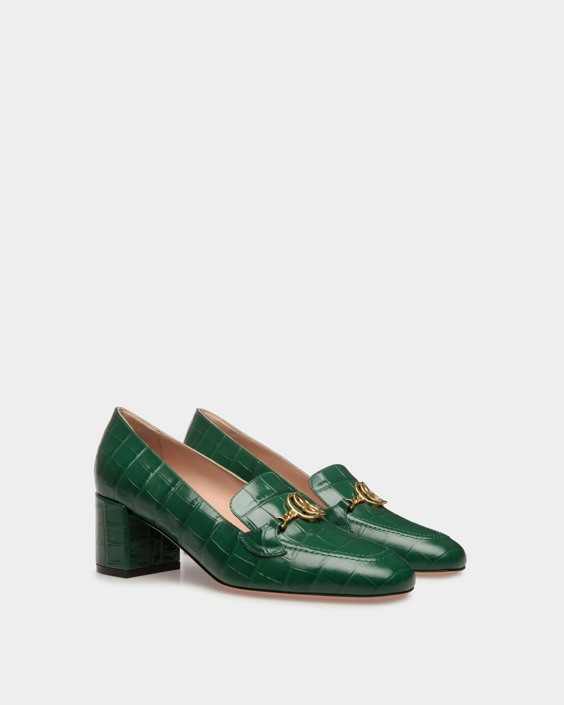 Mocassino Daily Emblem In Pelle Kelly Green - Donna - Bally - 02