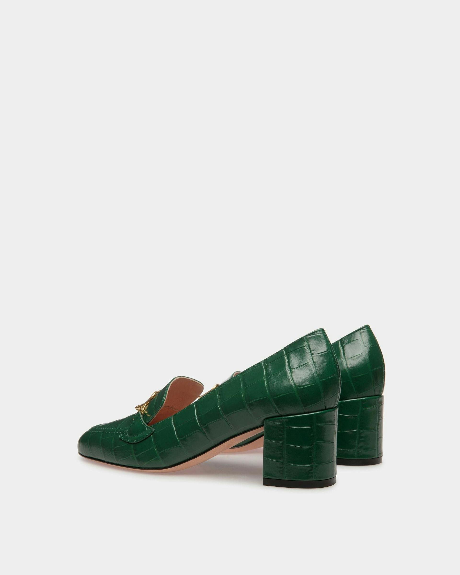 Mocassino Daily Emblem In Pelle Kelly Green - Donna - Bally - 03