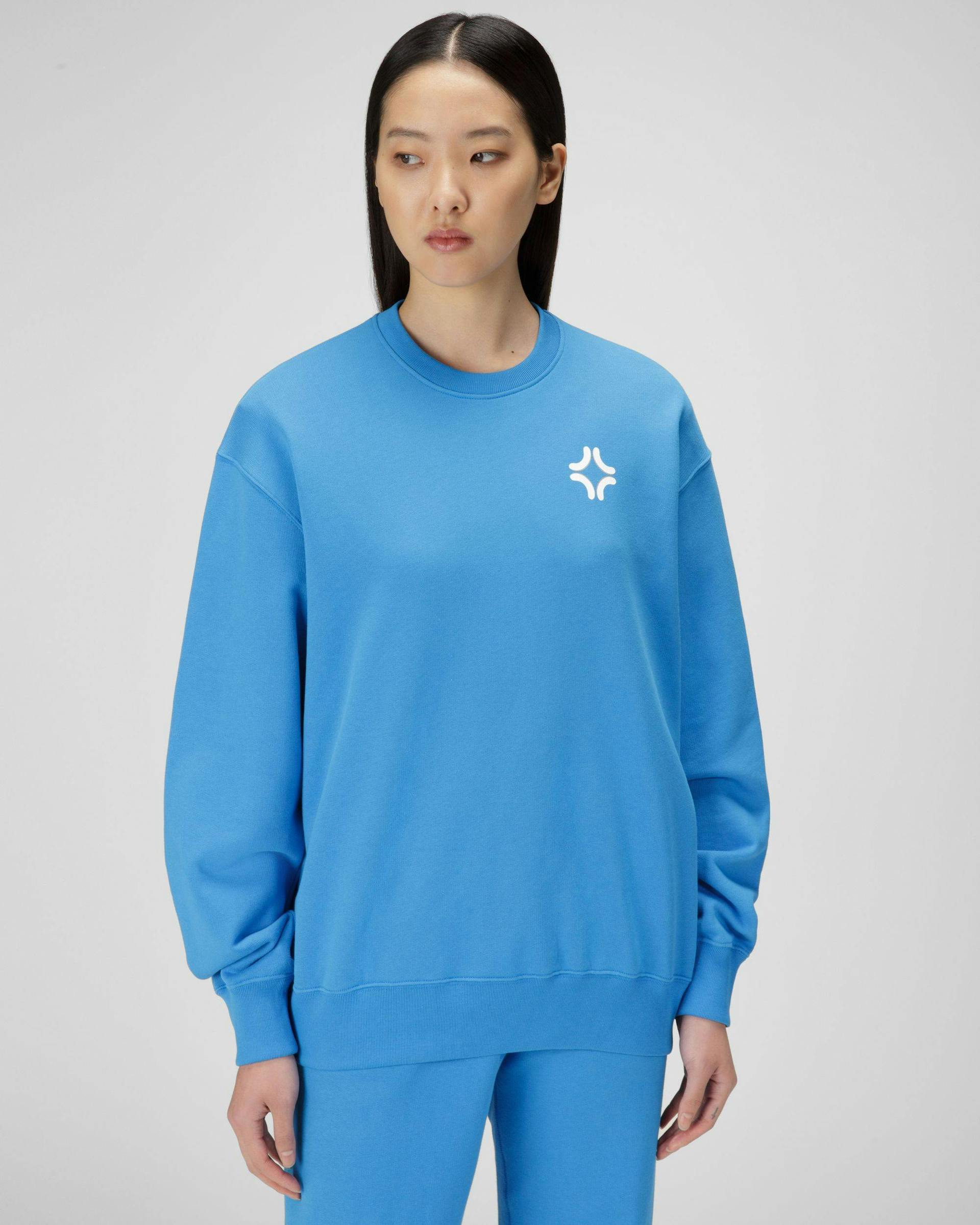 Sweatshirt Mit Rundhalsaenschnitt Aen Bio-Baumwolle In Blau - Damen - Bally - 02