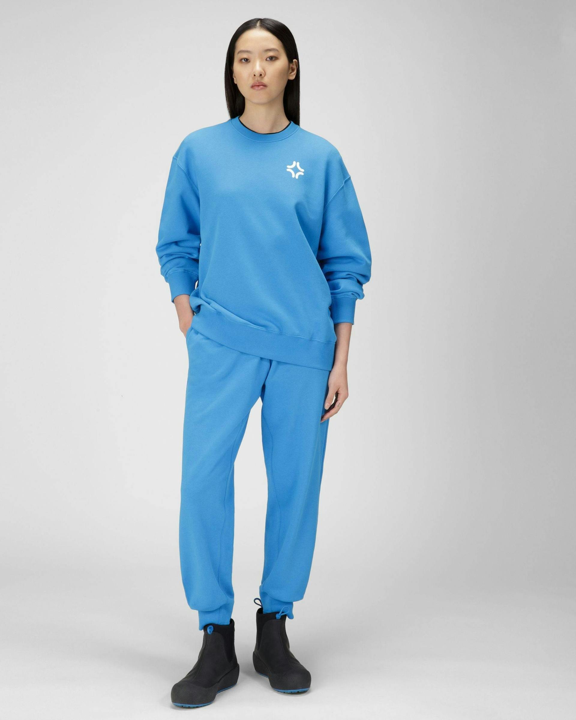 Sweatshirt Mit Rundhalsaenschnitt Aen Bio-Baumwolle In Blau - Damen - Bally - 05