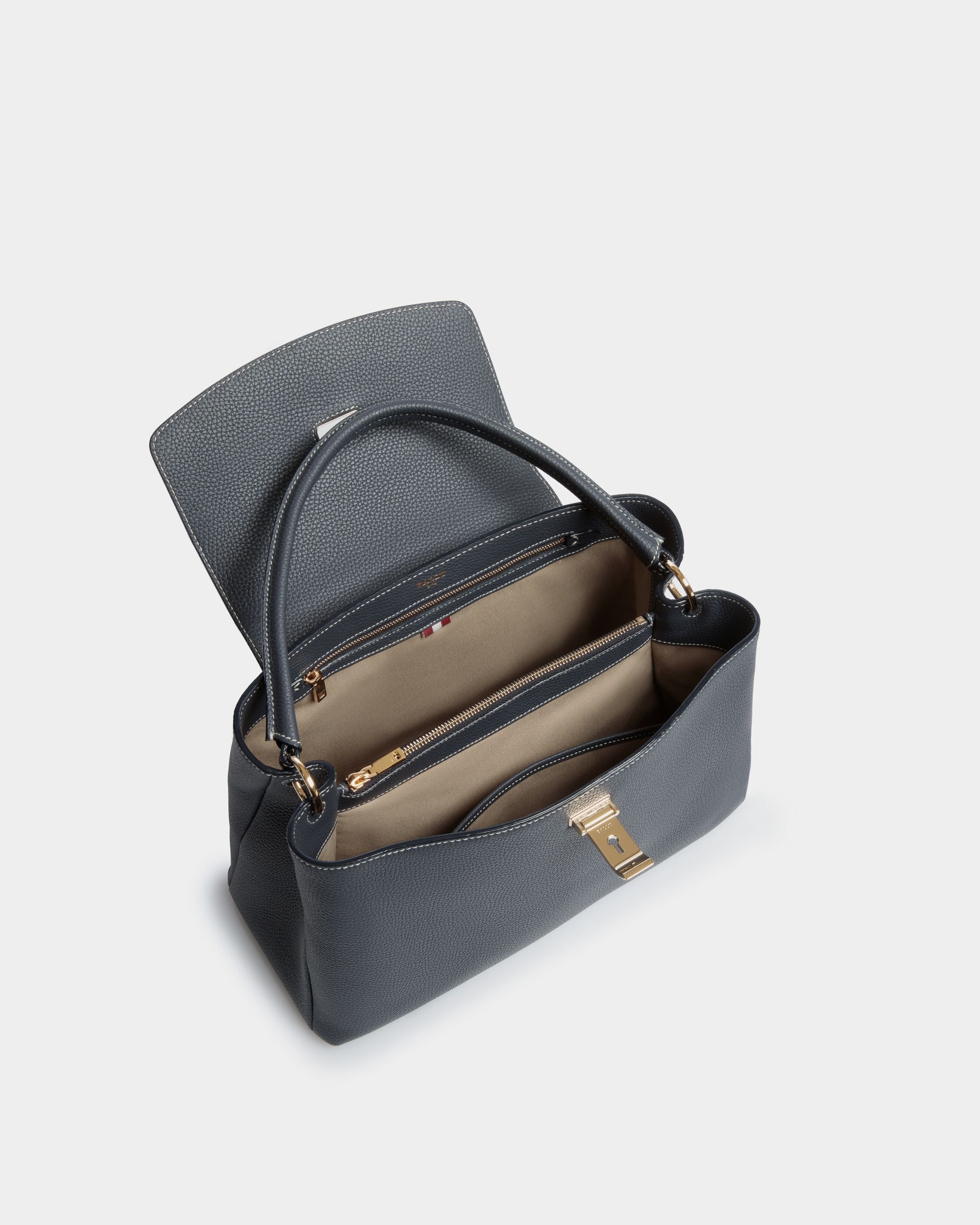 Sac À Anse Supérieure Lock Me En Cuir - Femme - Bally - 04