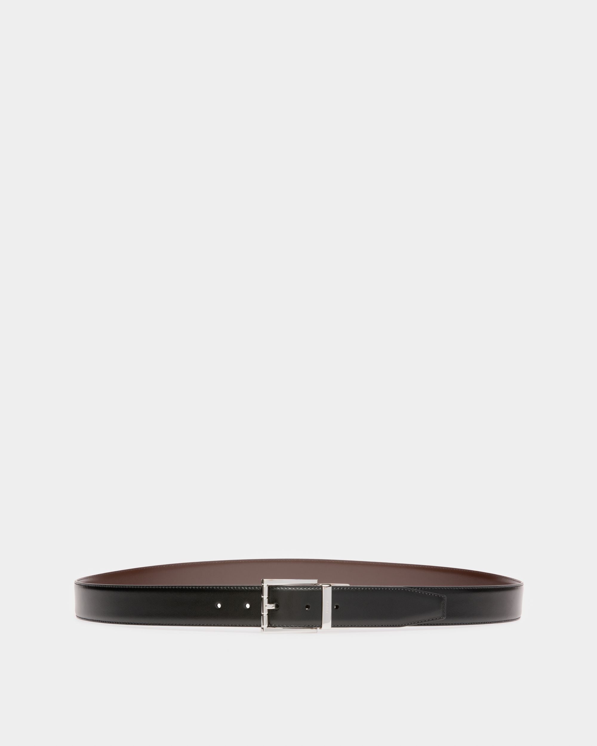 Astor Ceinture 35 Mm En Cuir Noir Et Marron - Homme - Bally - 01