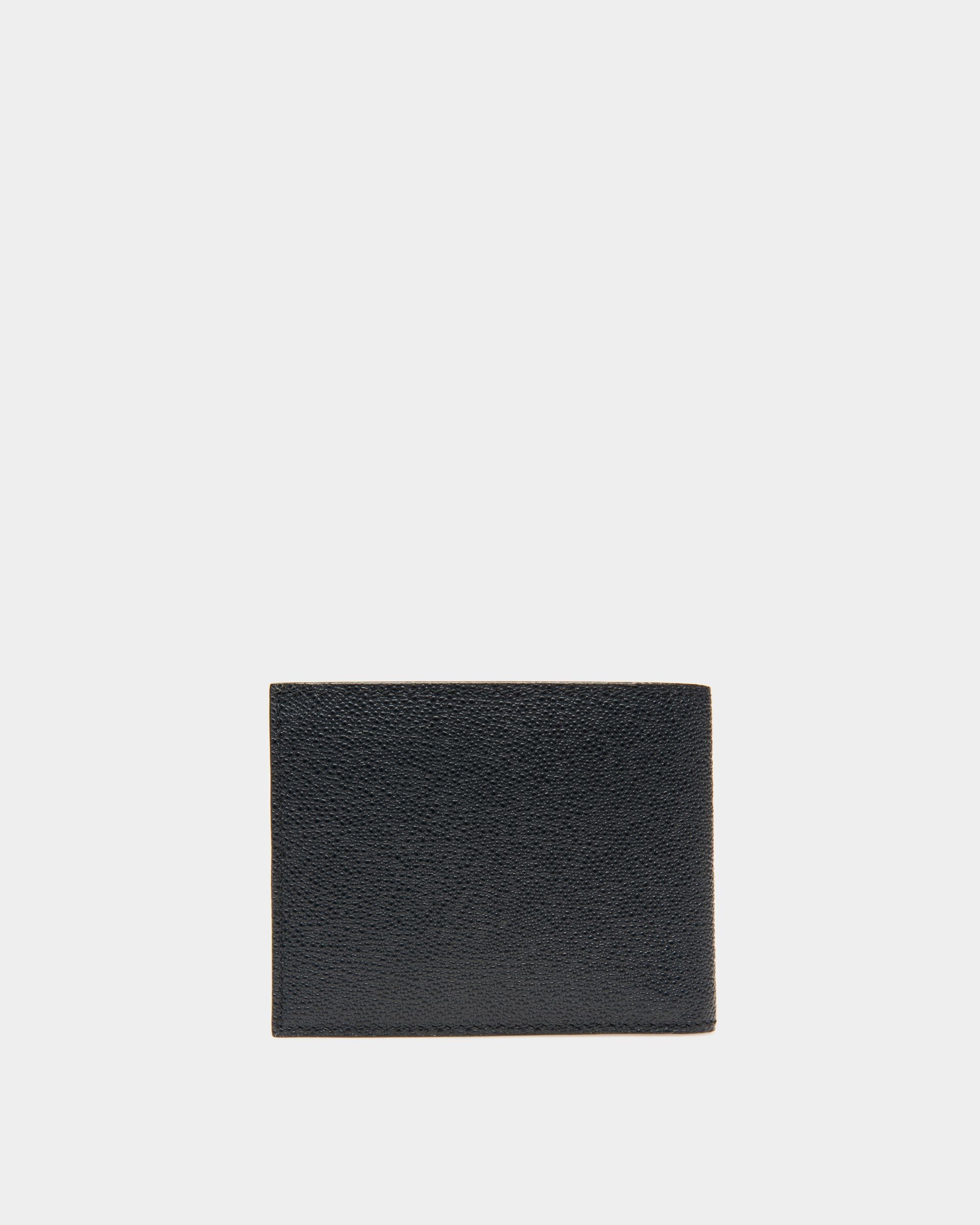 Lettering Wallet In Blue Leather - Men's - Bally - 02