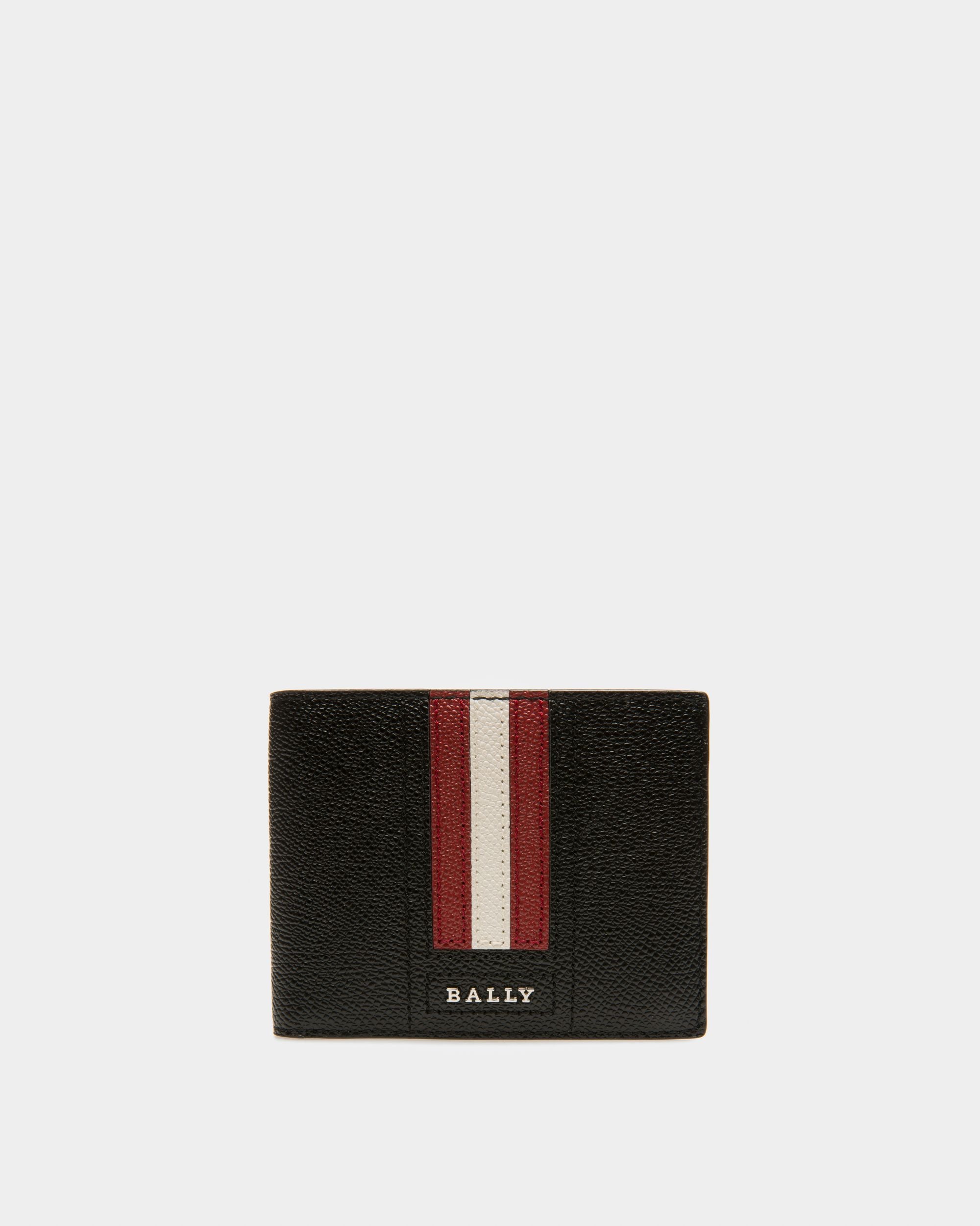 Lettering Wallet In Black Embossed Leather - Men's - Bally - 01