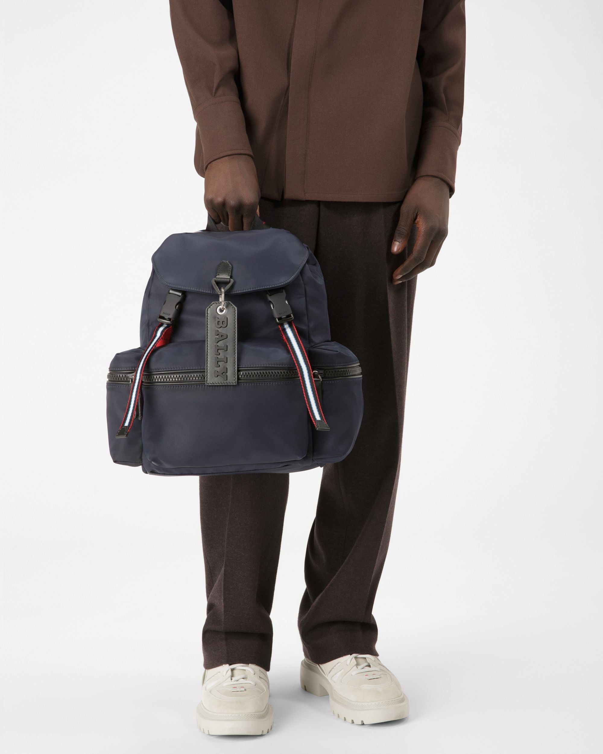 Crew Small Sac À Dos En Nylon Bleu Marine - Homme - Bally - 01