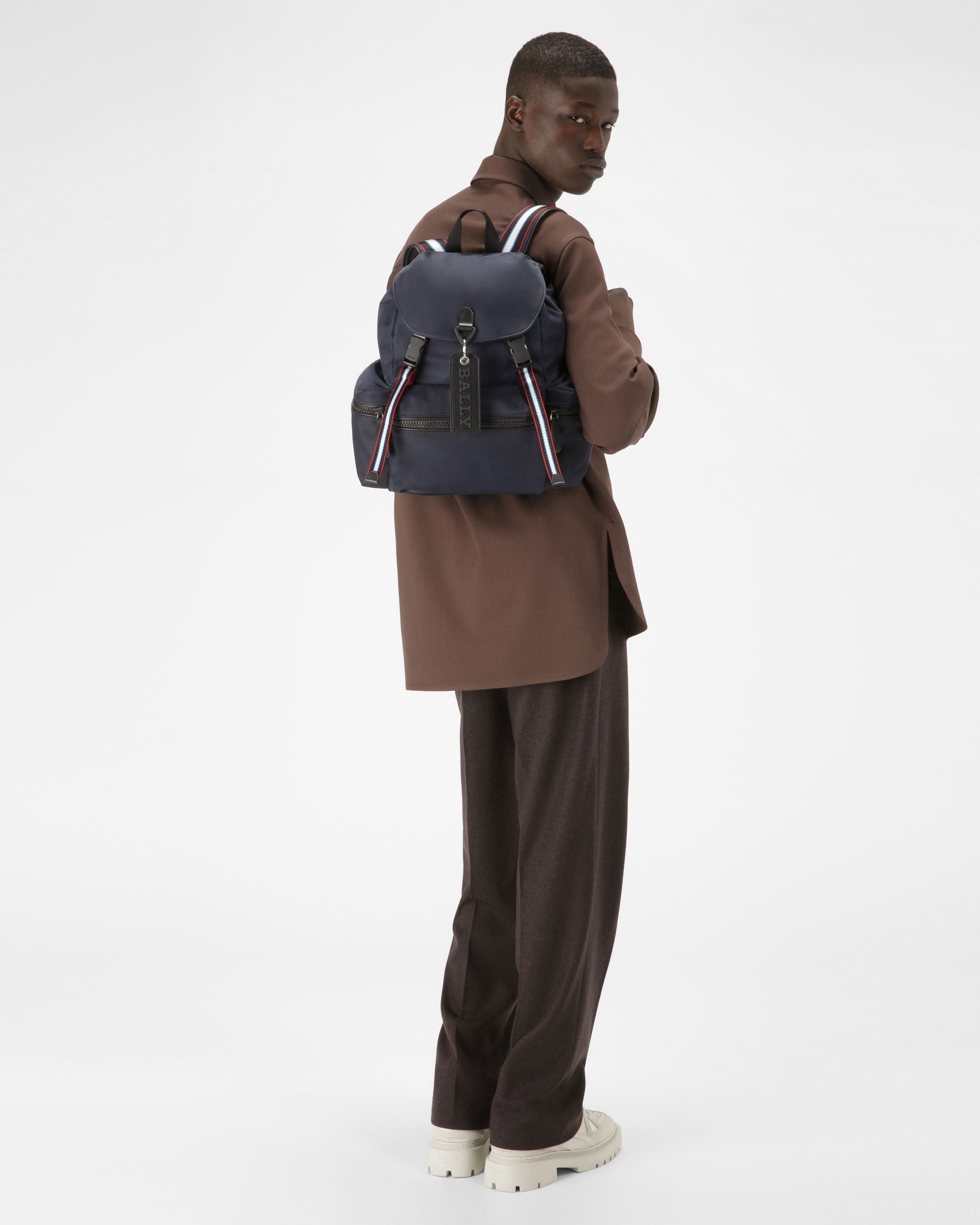 Crew Small Sac À Dos En Nylon Bleu Marine - Homme - Bally - 02