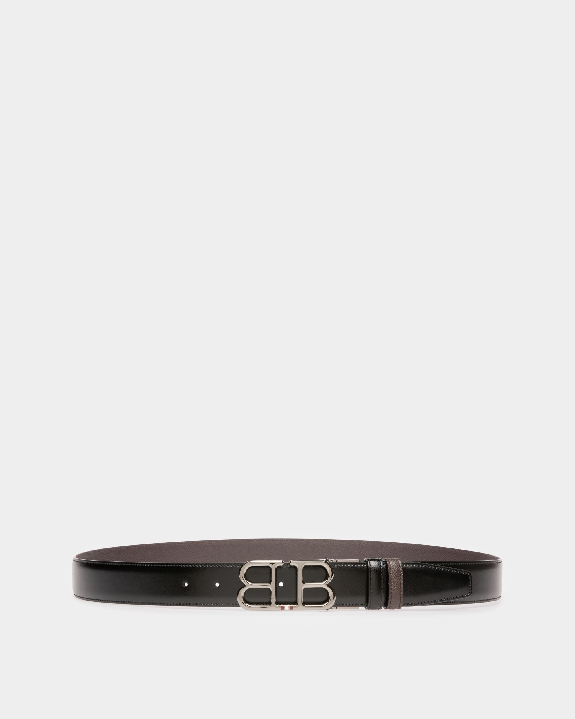 Britt 35 Mm Breiter Gürtel Aus Leder In Schwarz Und Braun - Herren - Bally - 01