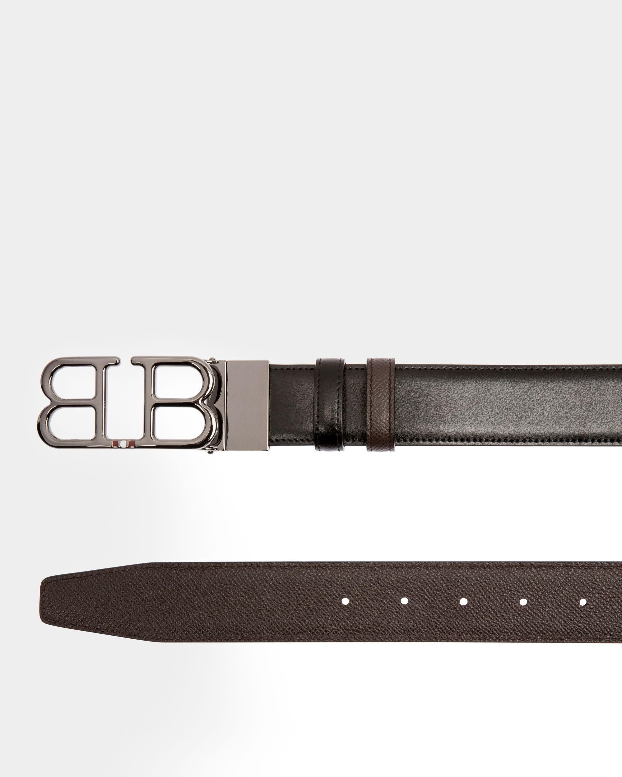 Britt 35 Mm Breiter Gürtel Aus Leder In Schwarz Und Braun - Herren - Bally - 02