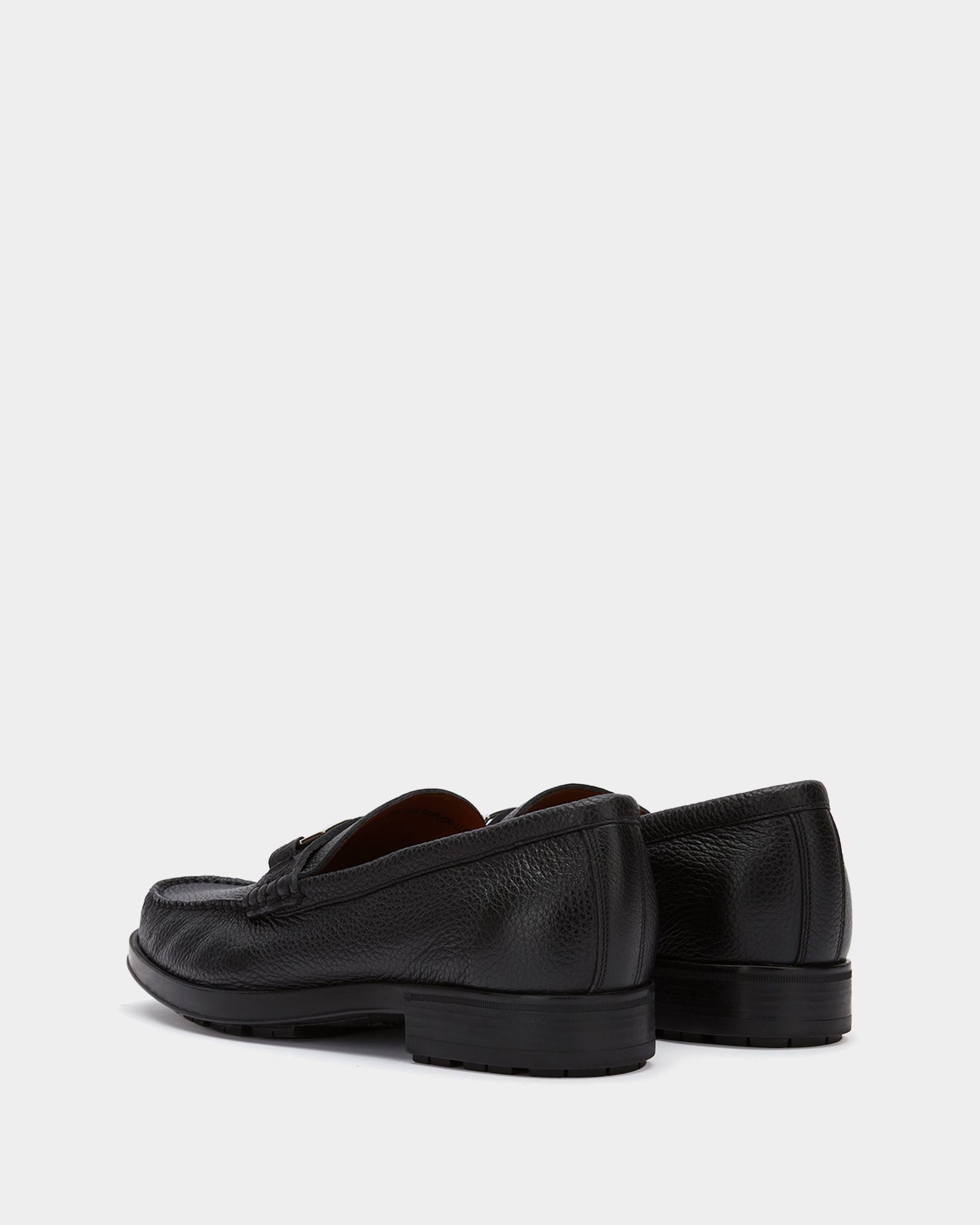 Mocassin En Cuir Grainé Noir - Homme - Bally - 03