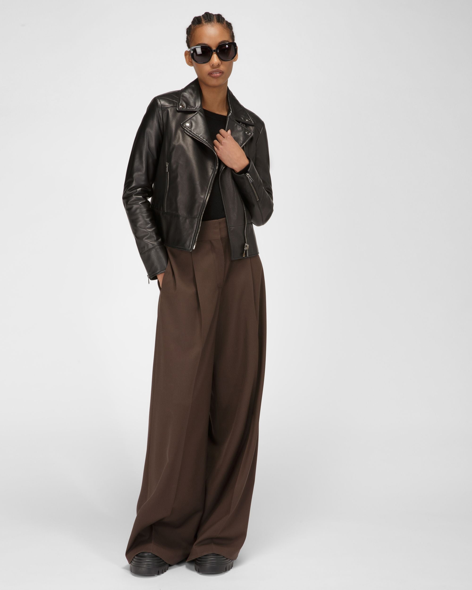 Blouson De Motard En Cuir - Femme - Bally - 04